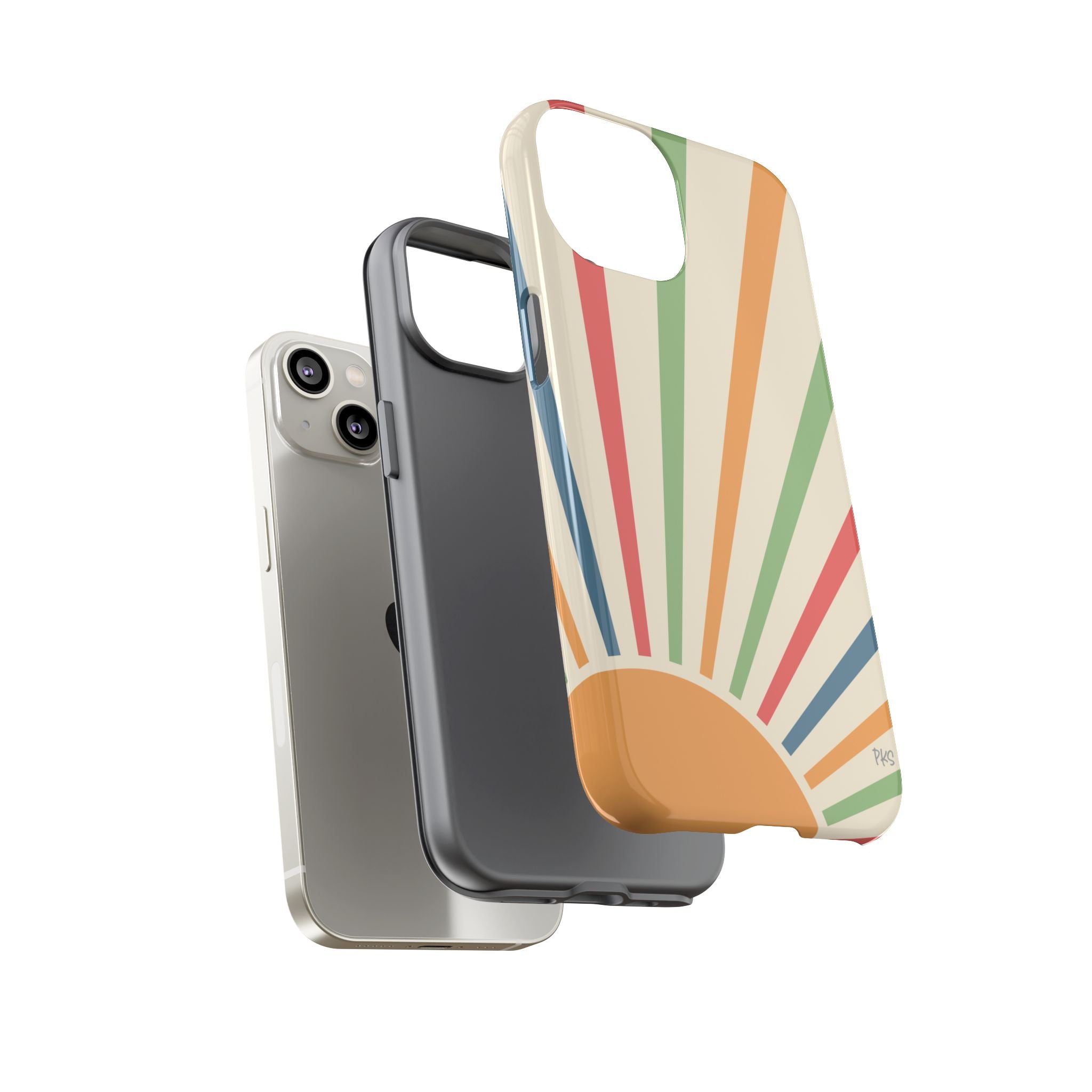 SunSpray Phone Case, Colorful~Retro Chic Style
