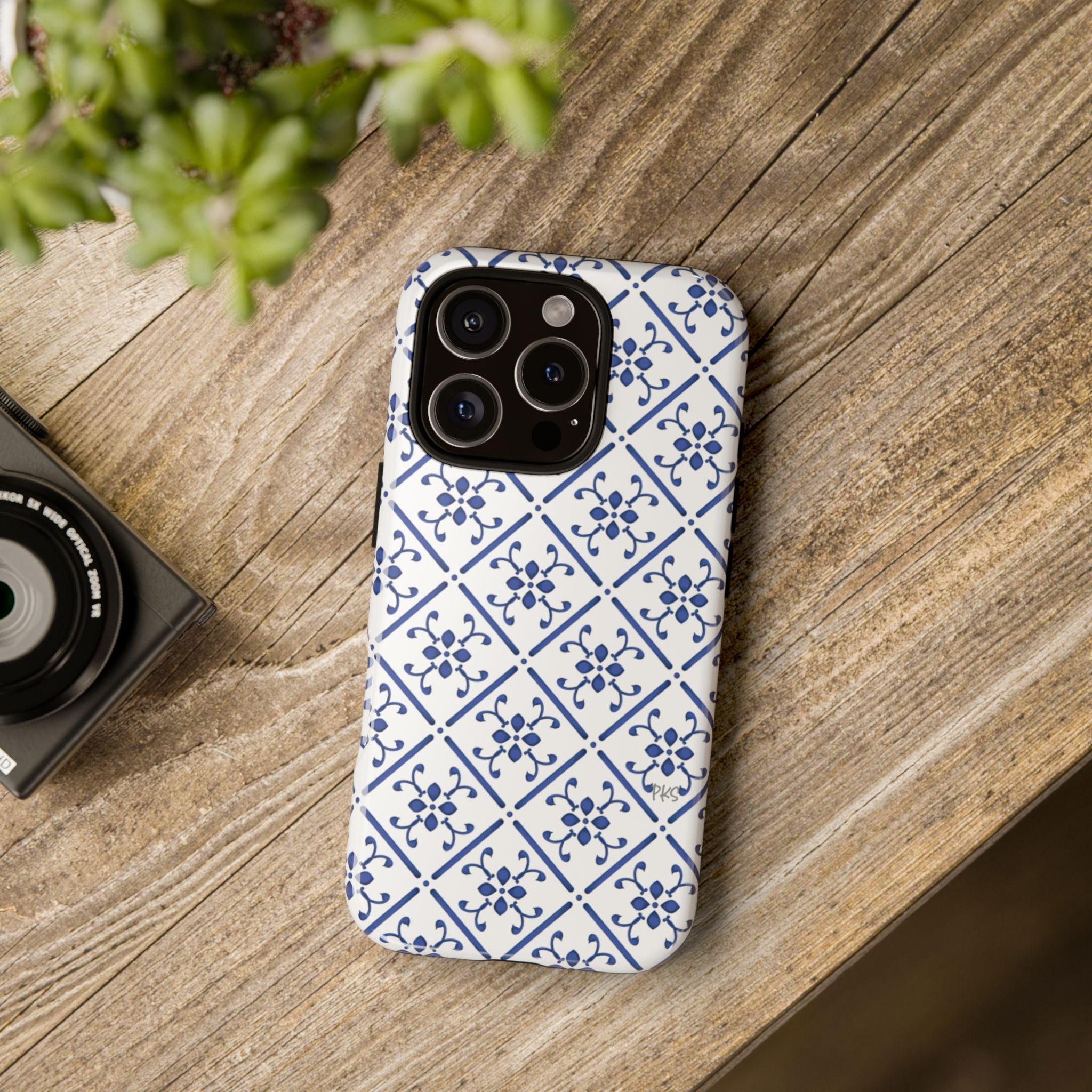 Mediterranean Blue Tile Tough Phone Case
