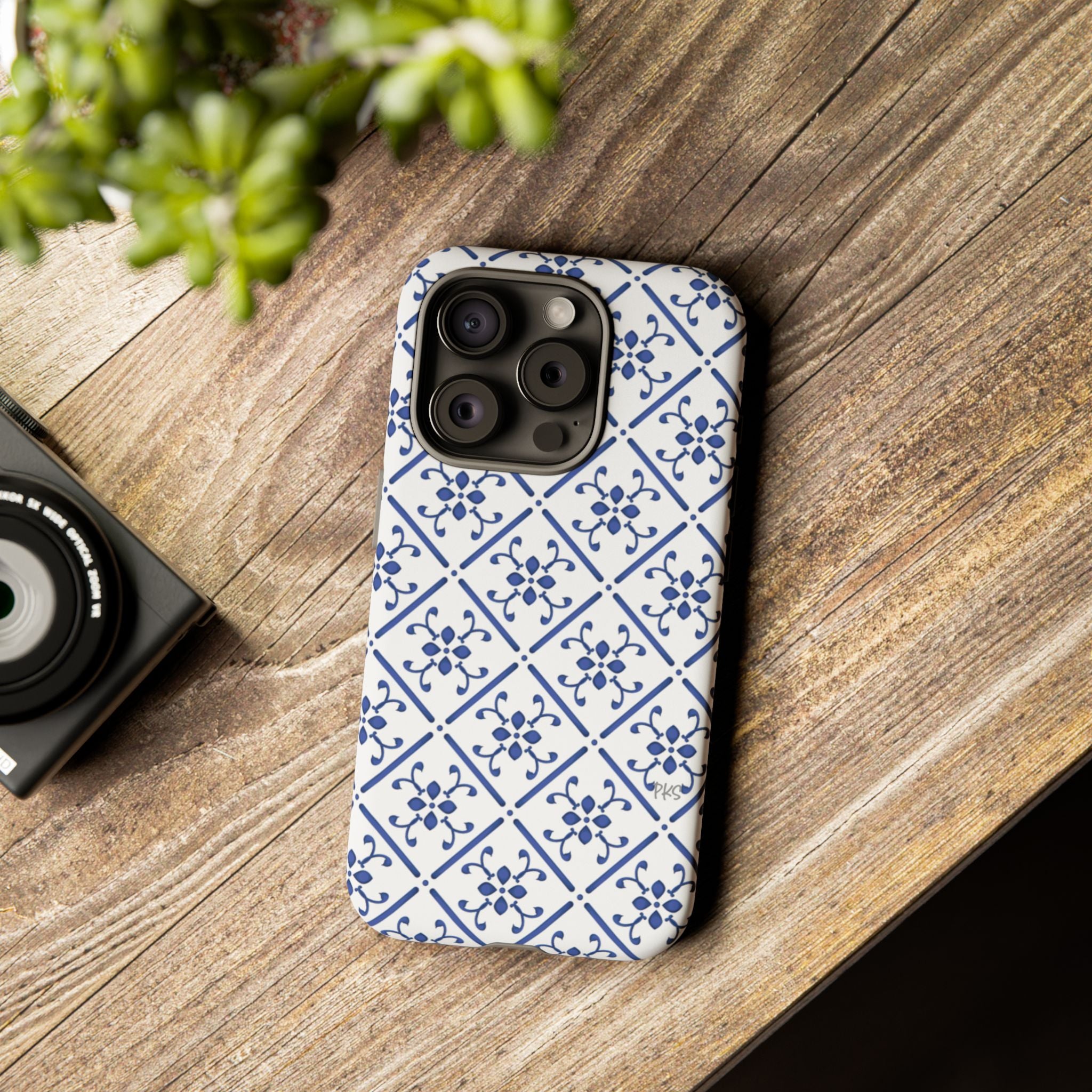 Mediterranean Blue Tile Tough Phone Case