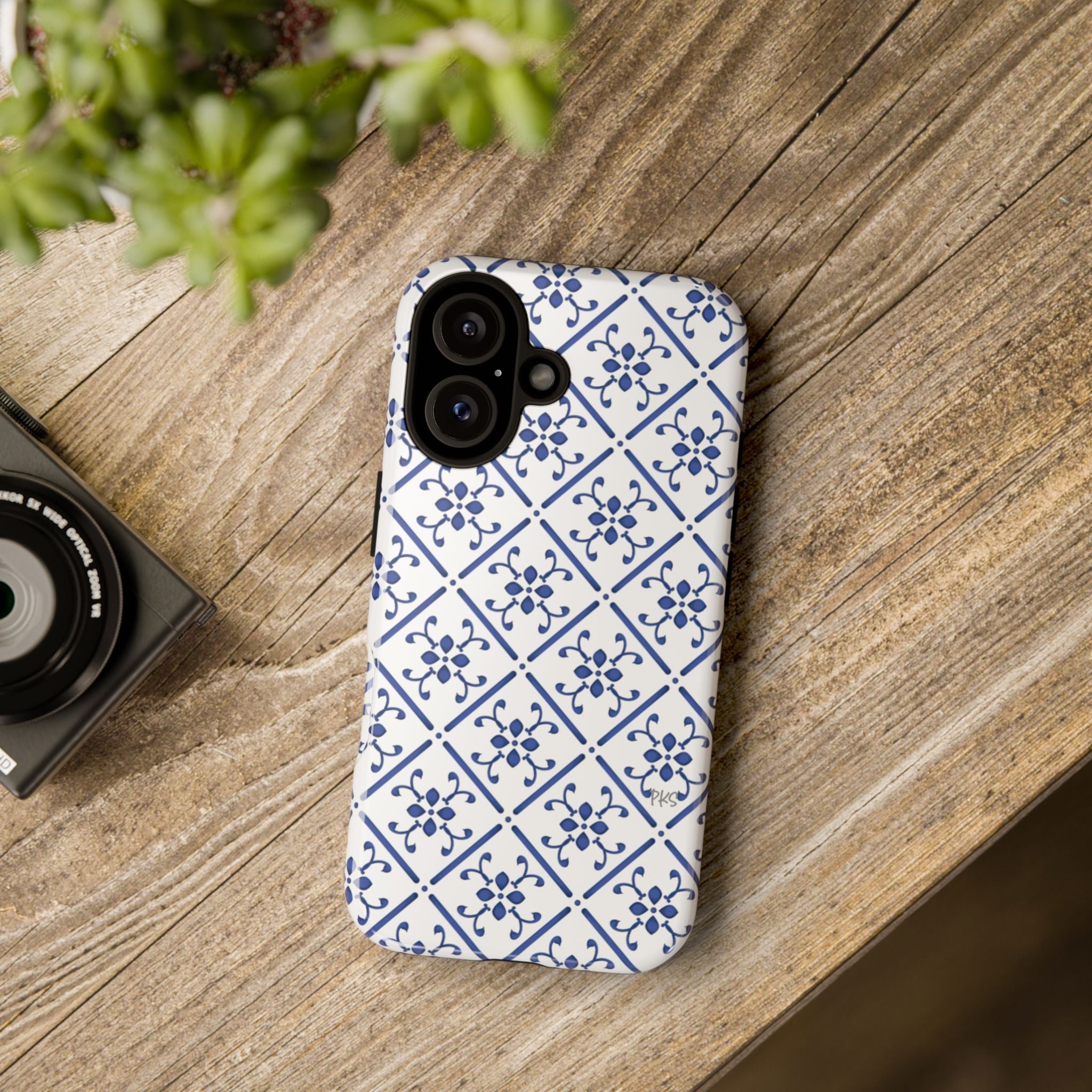 Mediterranean Blue Tile Tough Phone Case
