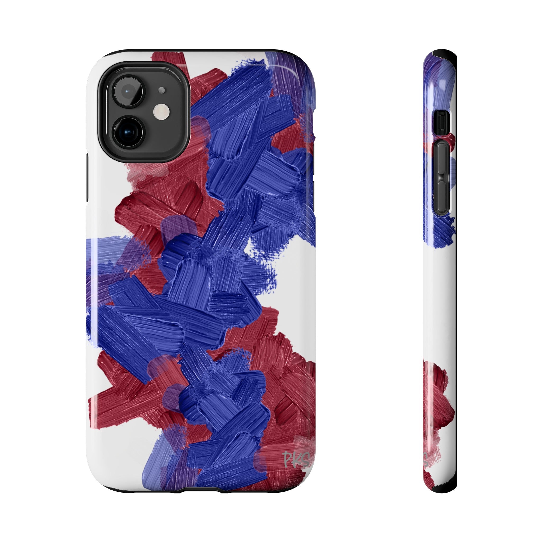 Red, White and Blue Abstract Paint Tough Phone Case