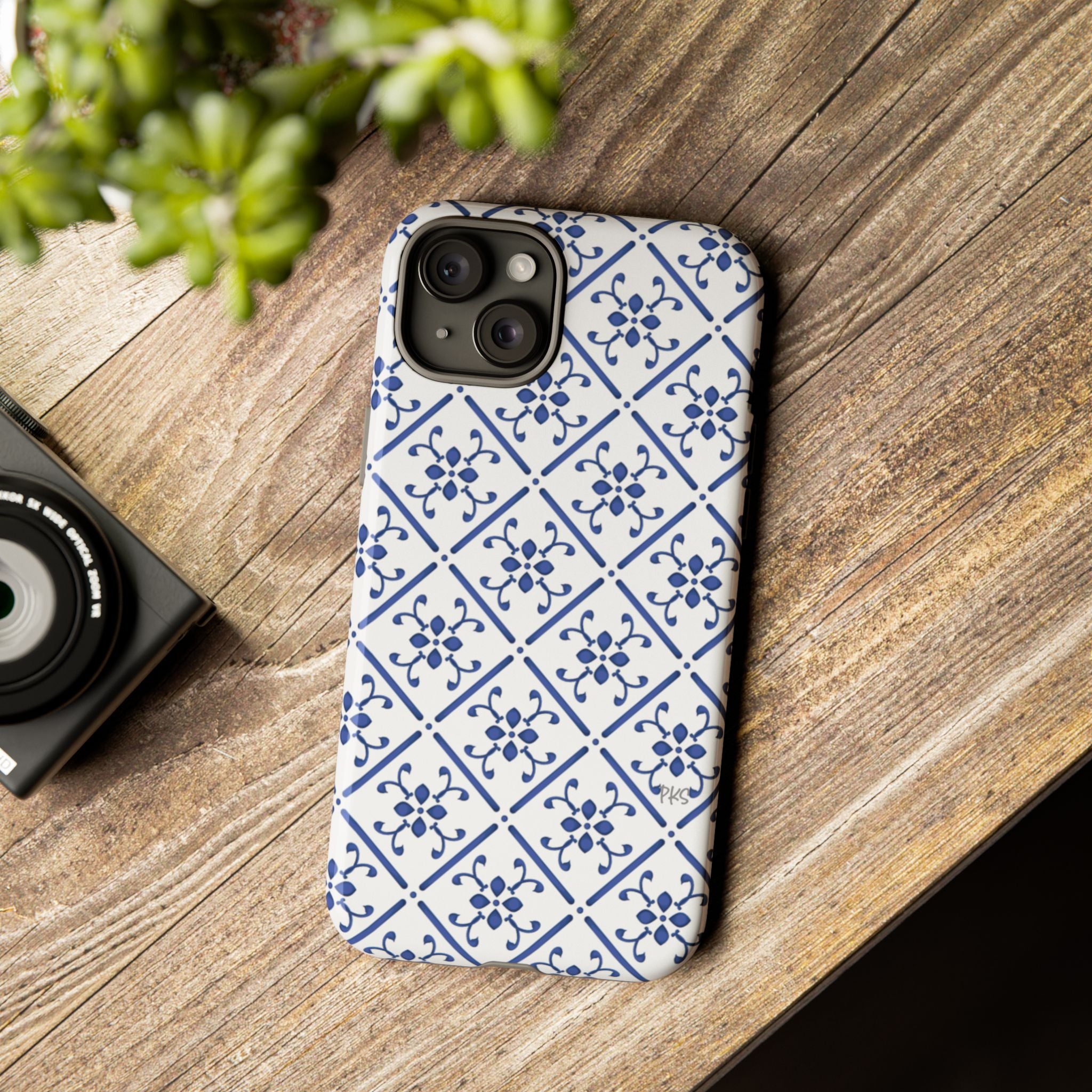 Mediterranean Blue Tile Tough Phone Case