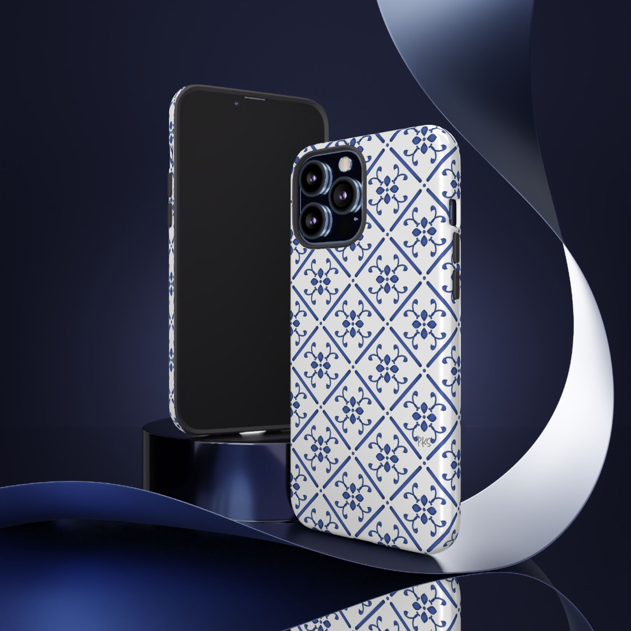 Mediterranean Blue Tile Tough Phone Case