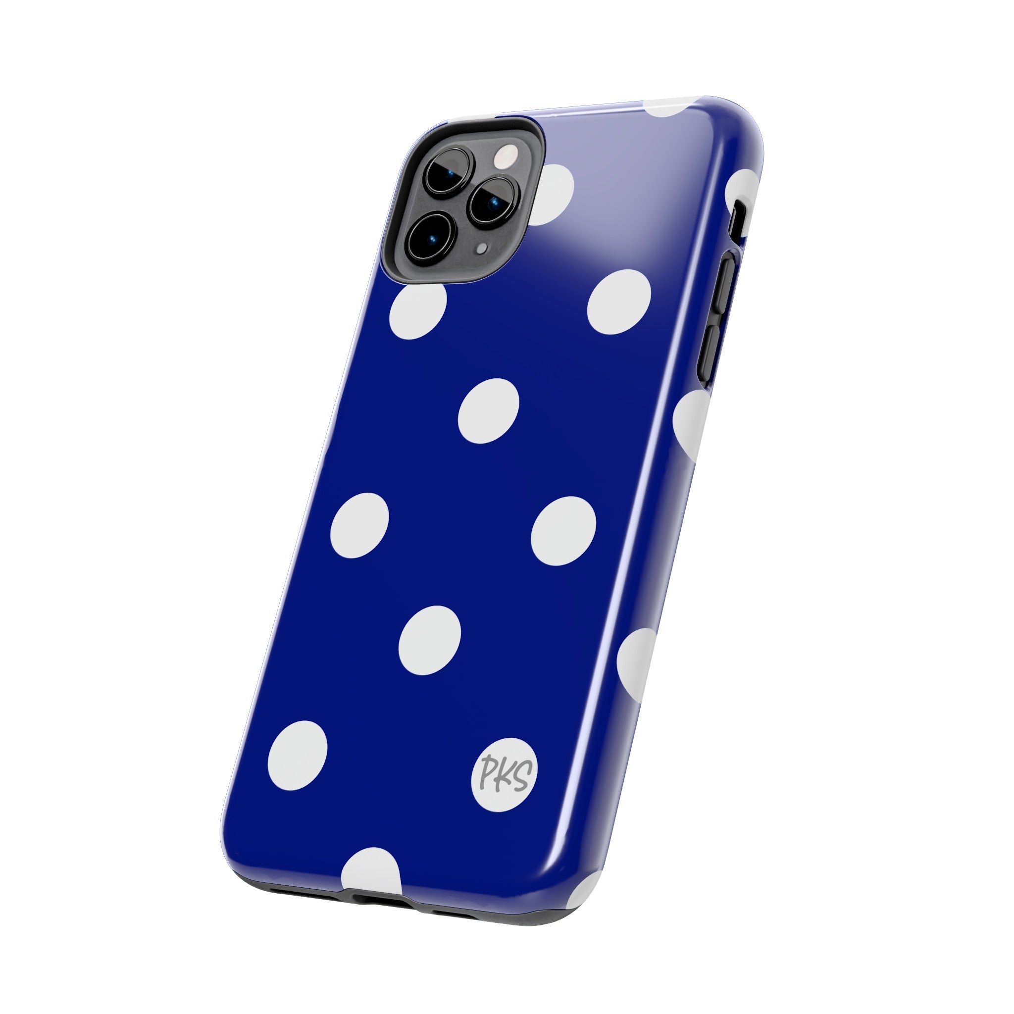 Navy and White Polka Dot Celebration Tough Phone Case