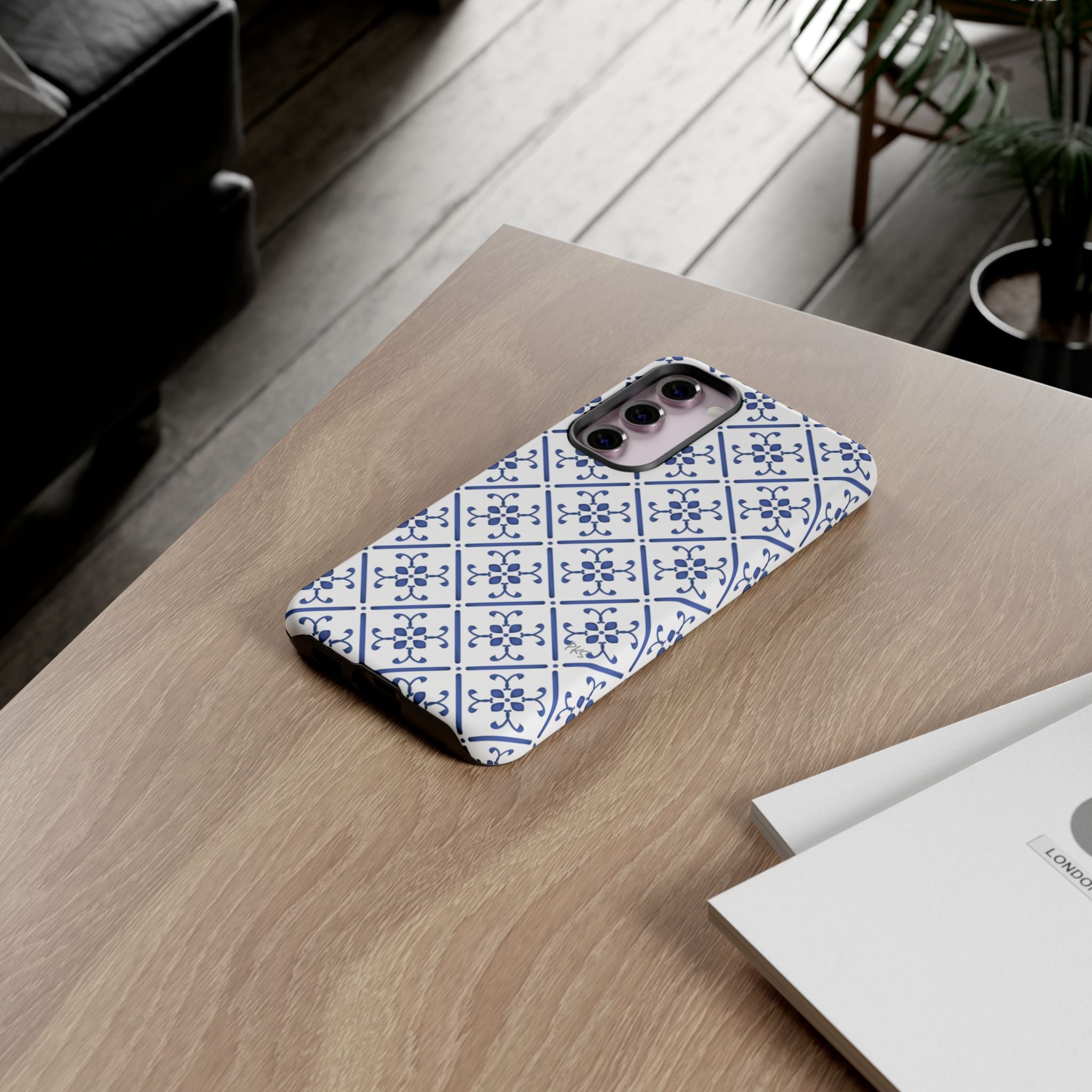Mediterranean Blue Tile Tough Phone Case