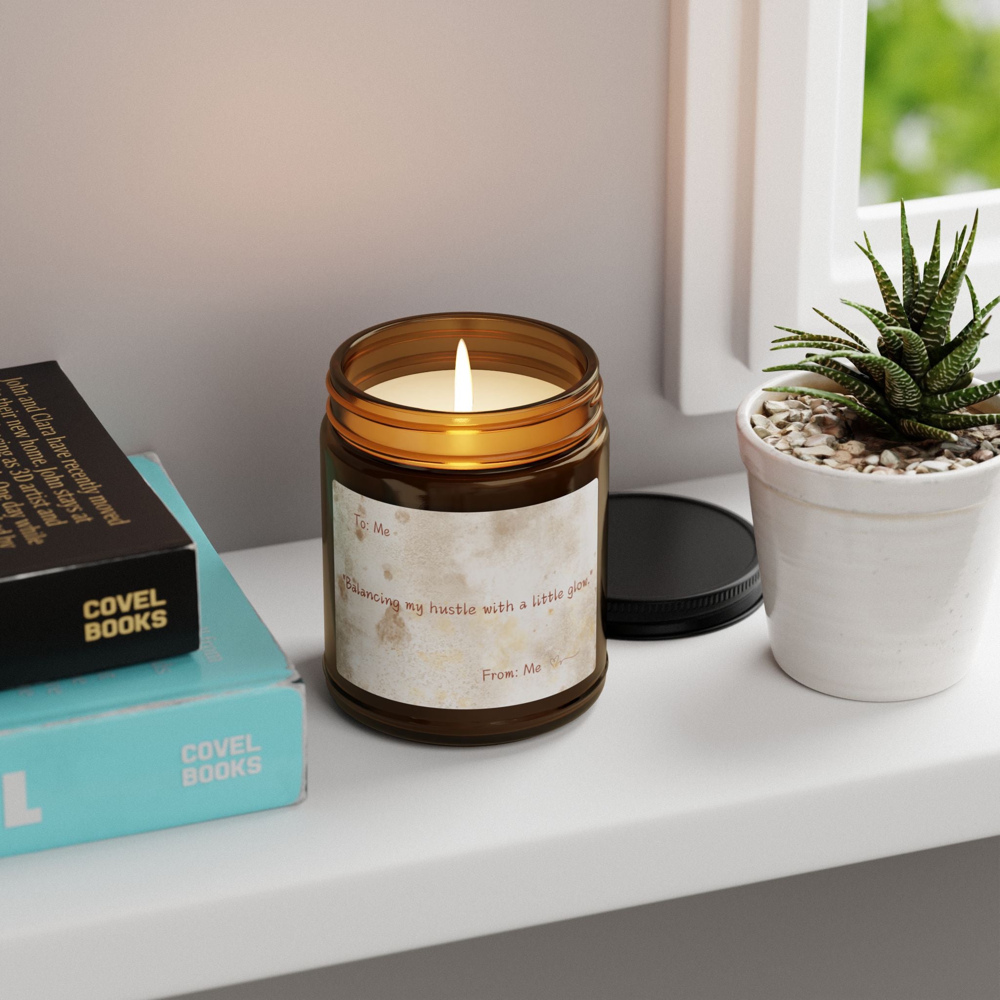 Balancing My Hustle with a Little Glow (Multi-Size, Amber Jar)