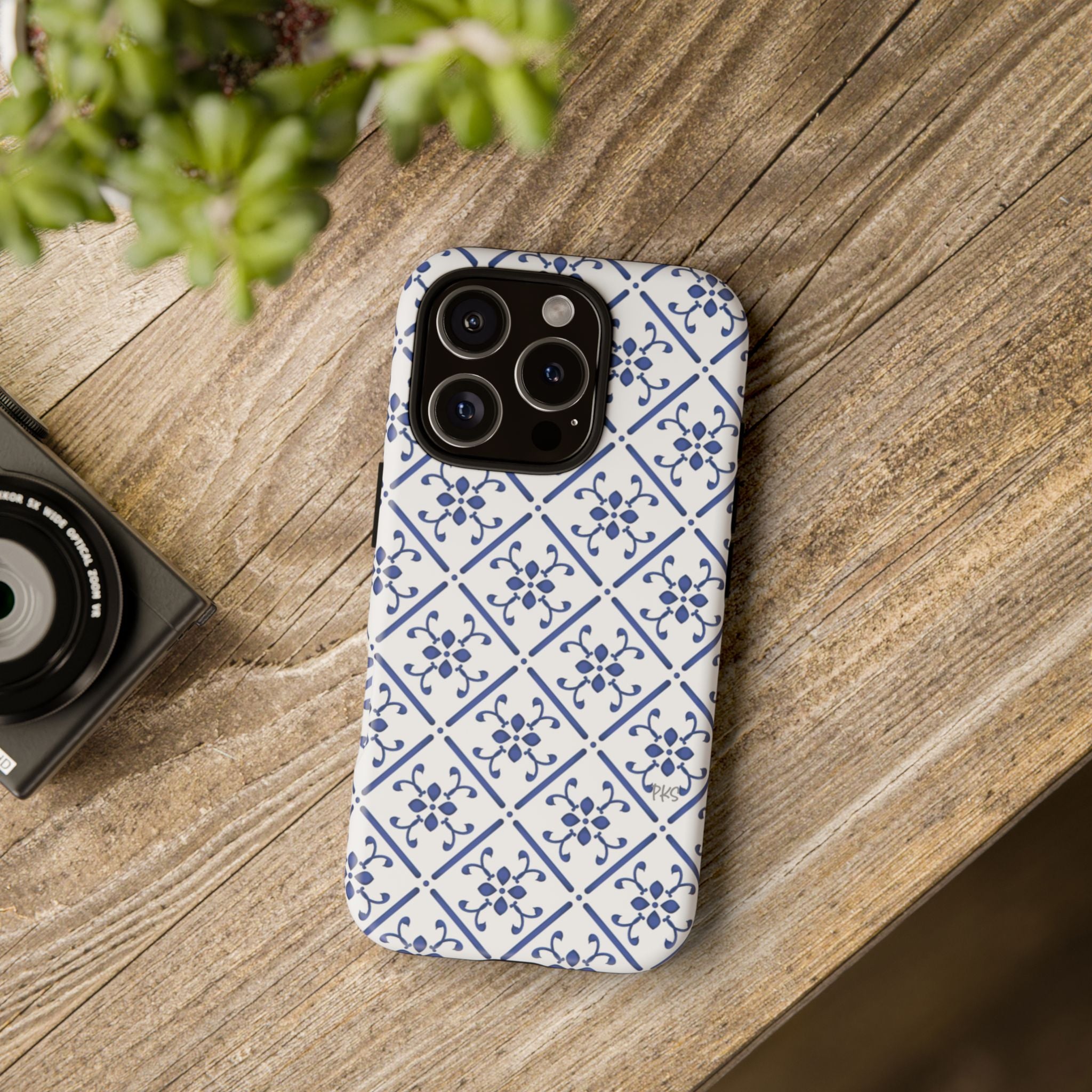 Mediterranean Blue Tile Tough Phone Case