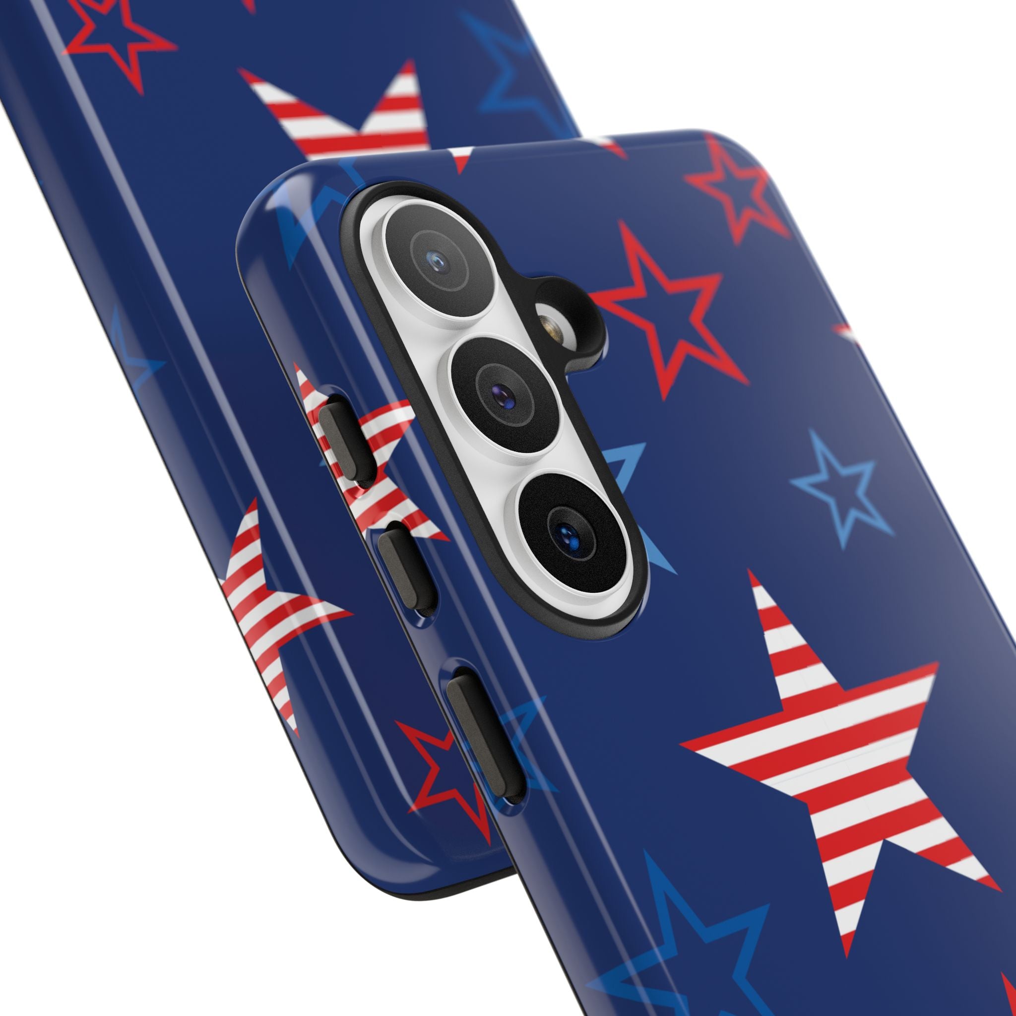 Patriotic Stars Phone Case – Red, White &amp; Blue USA Flag Design