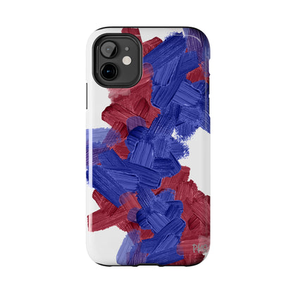 Red, White and Blue Abstract Paint Tough Phone Case