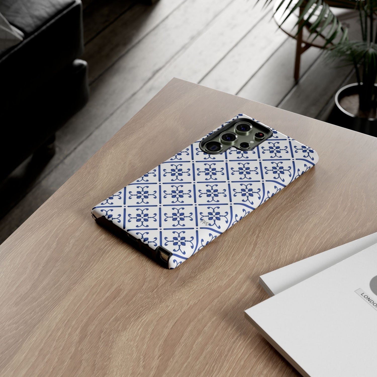 Mediterranean Blue Tile Tough Phone Case