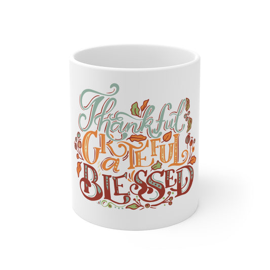 Thankful Grateful Blessed Cozy Mug