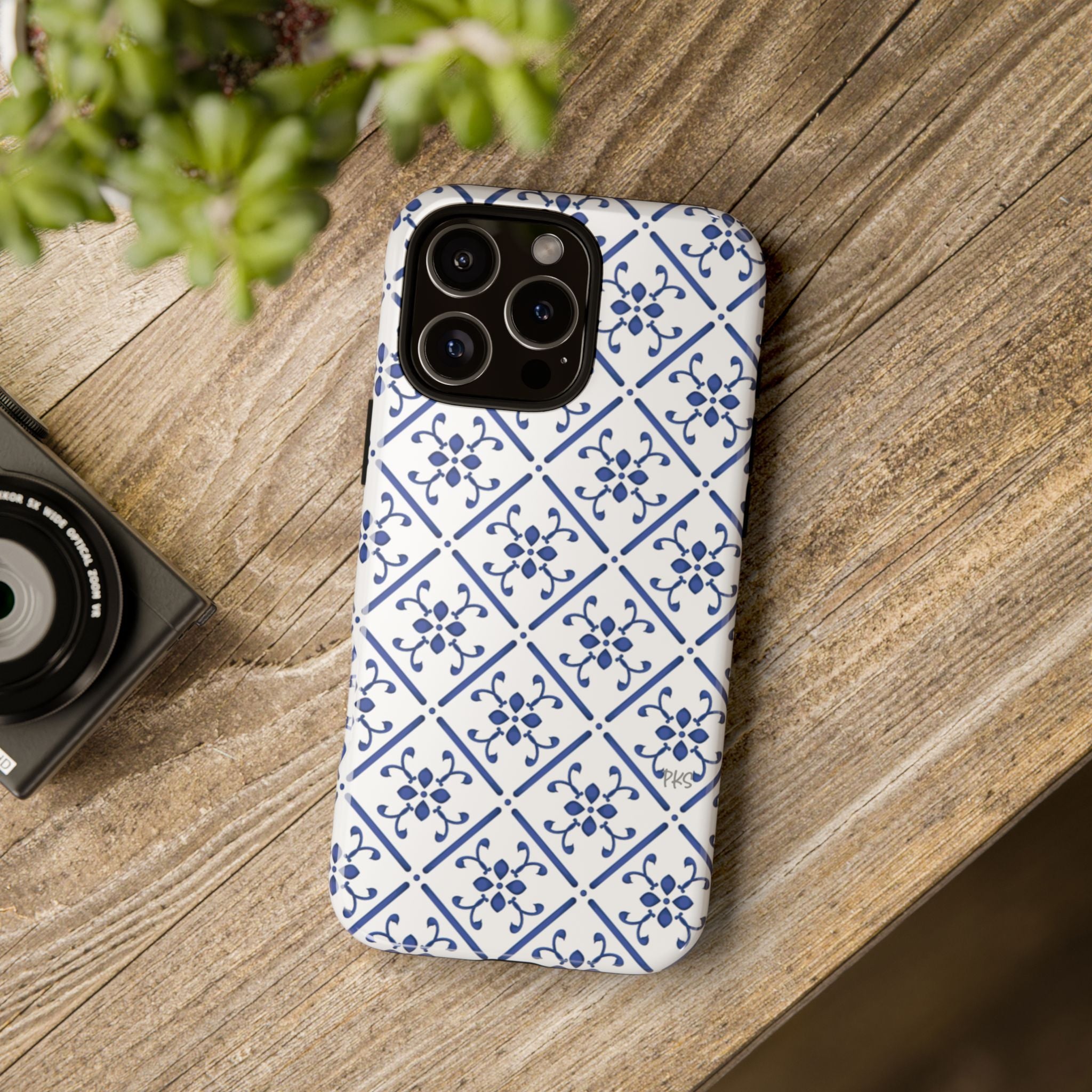 Mediterranean Blue Tile Tough Phone Case