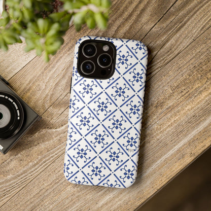 Mediterranean Blue Tile Tough Phone Case