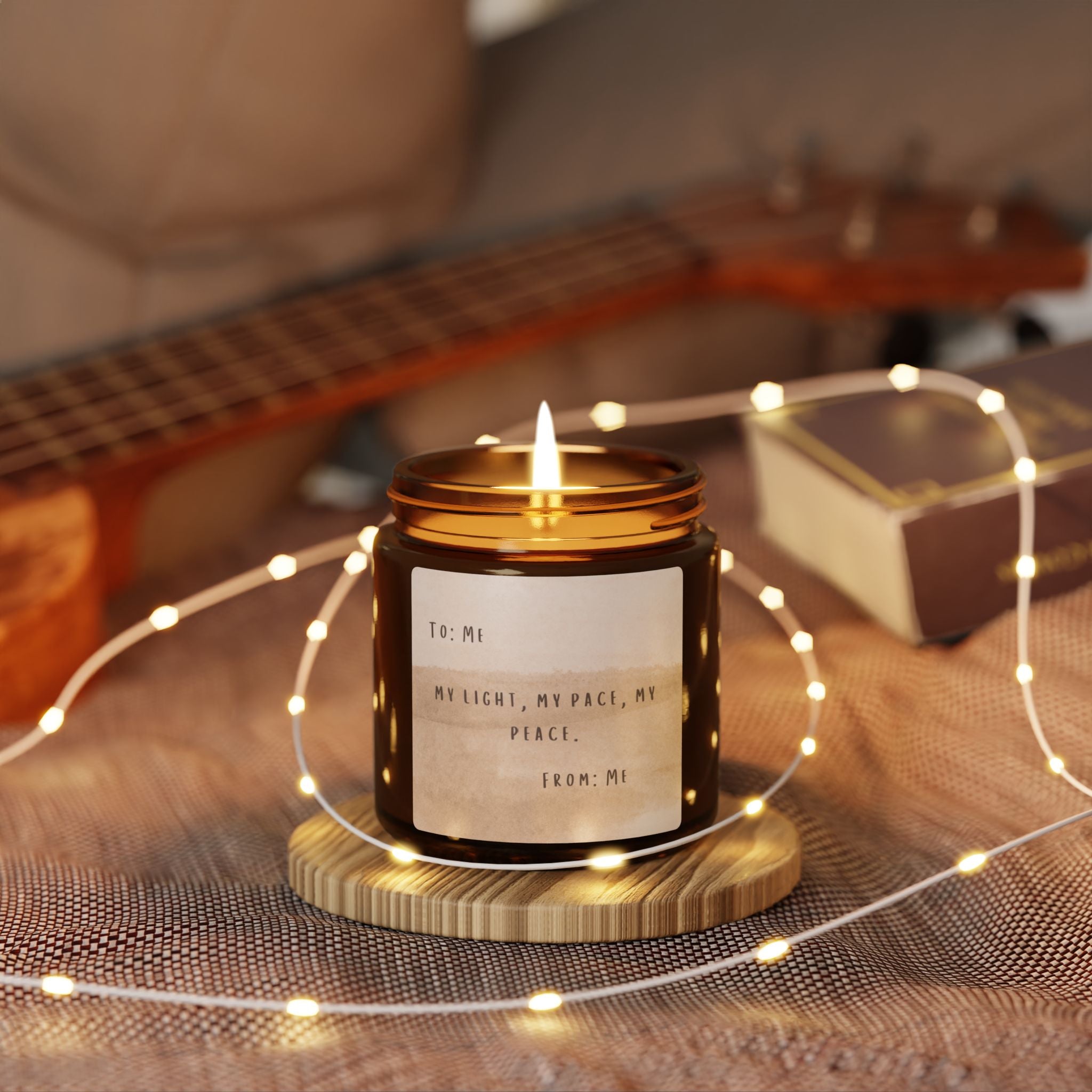 My Light, My Pace, My Peace Scented Soy Candle (Multi-Size, Amber Jar)