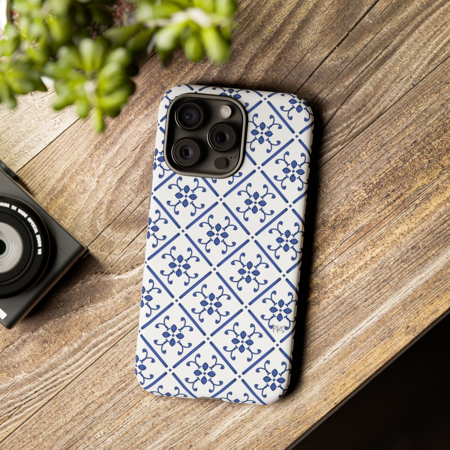 Mediterranean Blue Tile Tough Phone Case