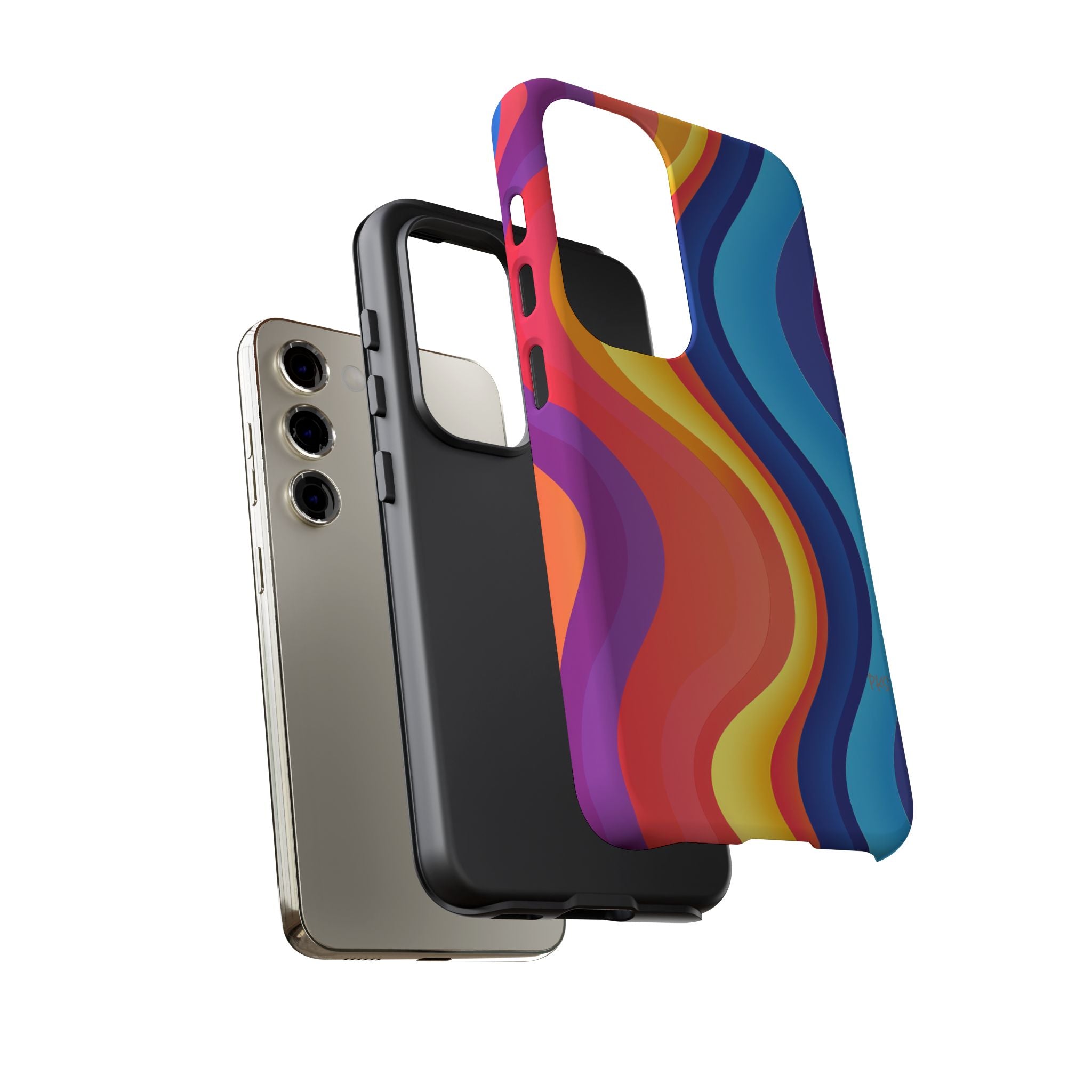 Colorful Wave Phone Case, Vibrant Phone Cover -Trendy Mobile