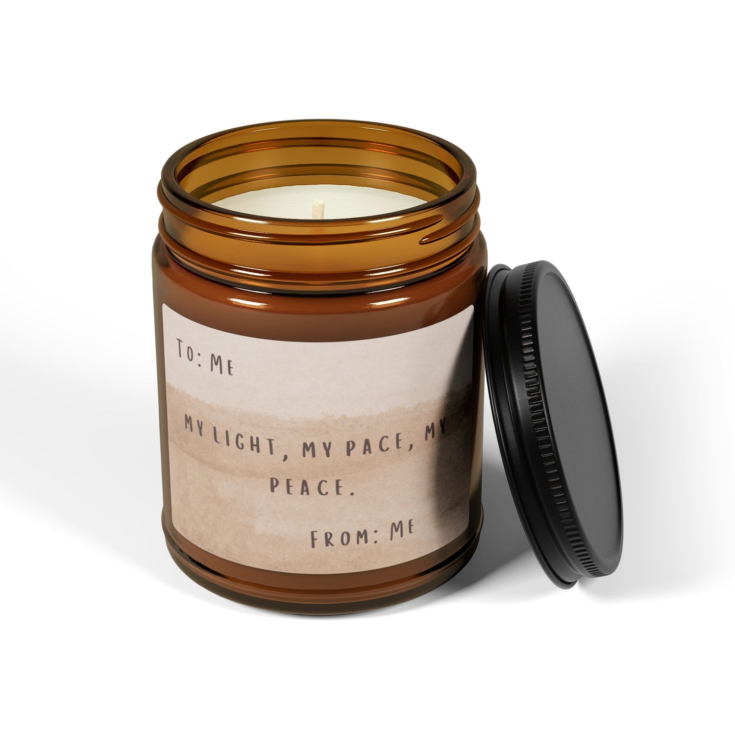 My Light, My Pace, My Peace Scented Soy Candle (Multi-Size, Amber Jar)