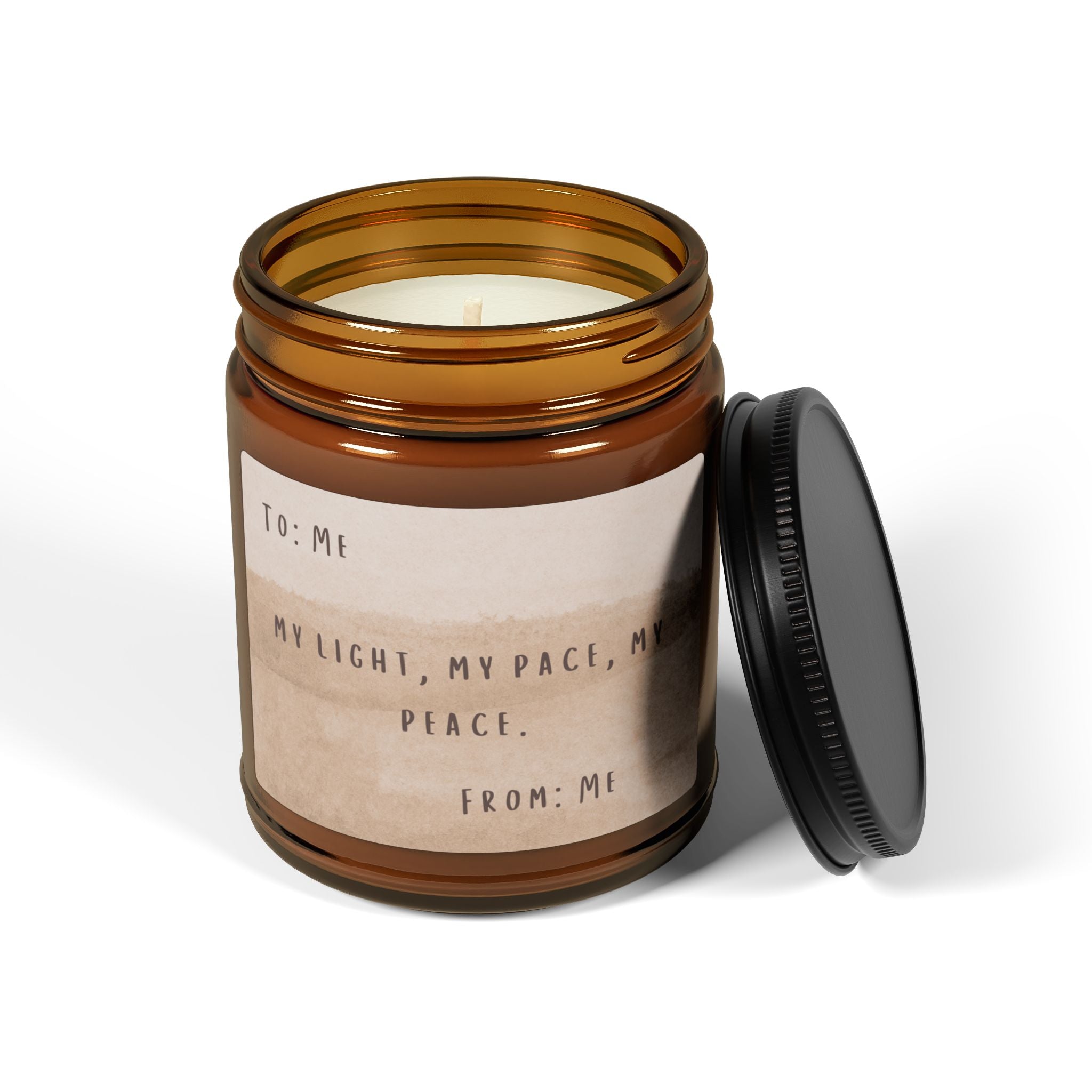 My Light, My Pace, My Peace Scented Soy Candle (Multi-Size, Amber Jar)