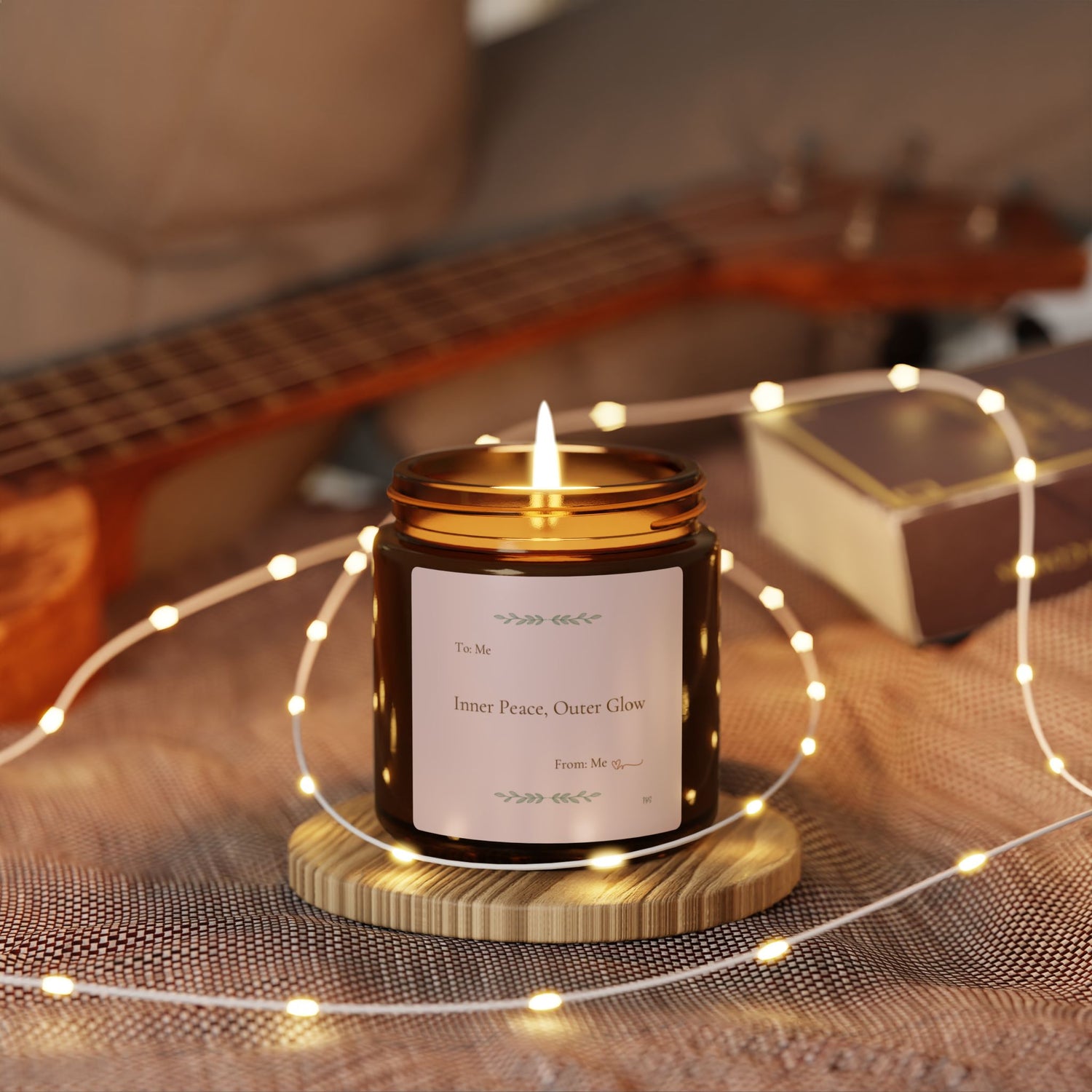Inner Peace Outer Glow Scented Soy Candle (Multi-Size, Amber Jar)