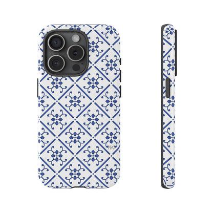 Mediterranean Blue Tile Tough Phone Case