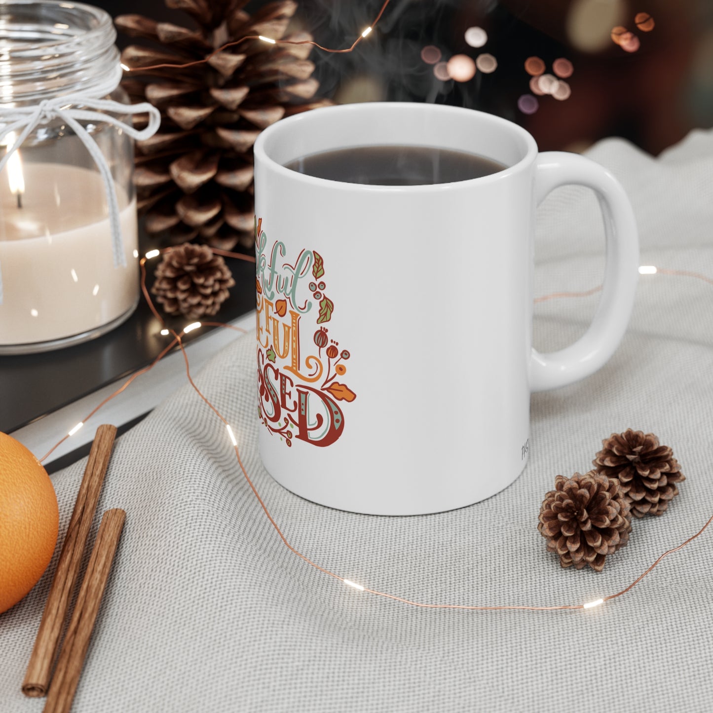 Thankful Grateful Blessed Cozy Mug