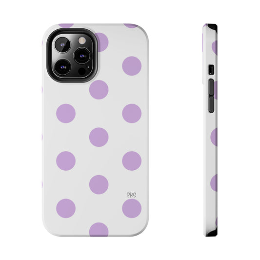 Lavender and White Polka Dot Celebration Tough Phone Case