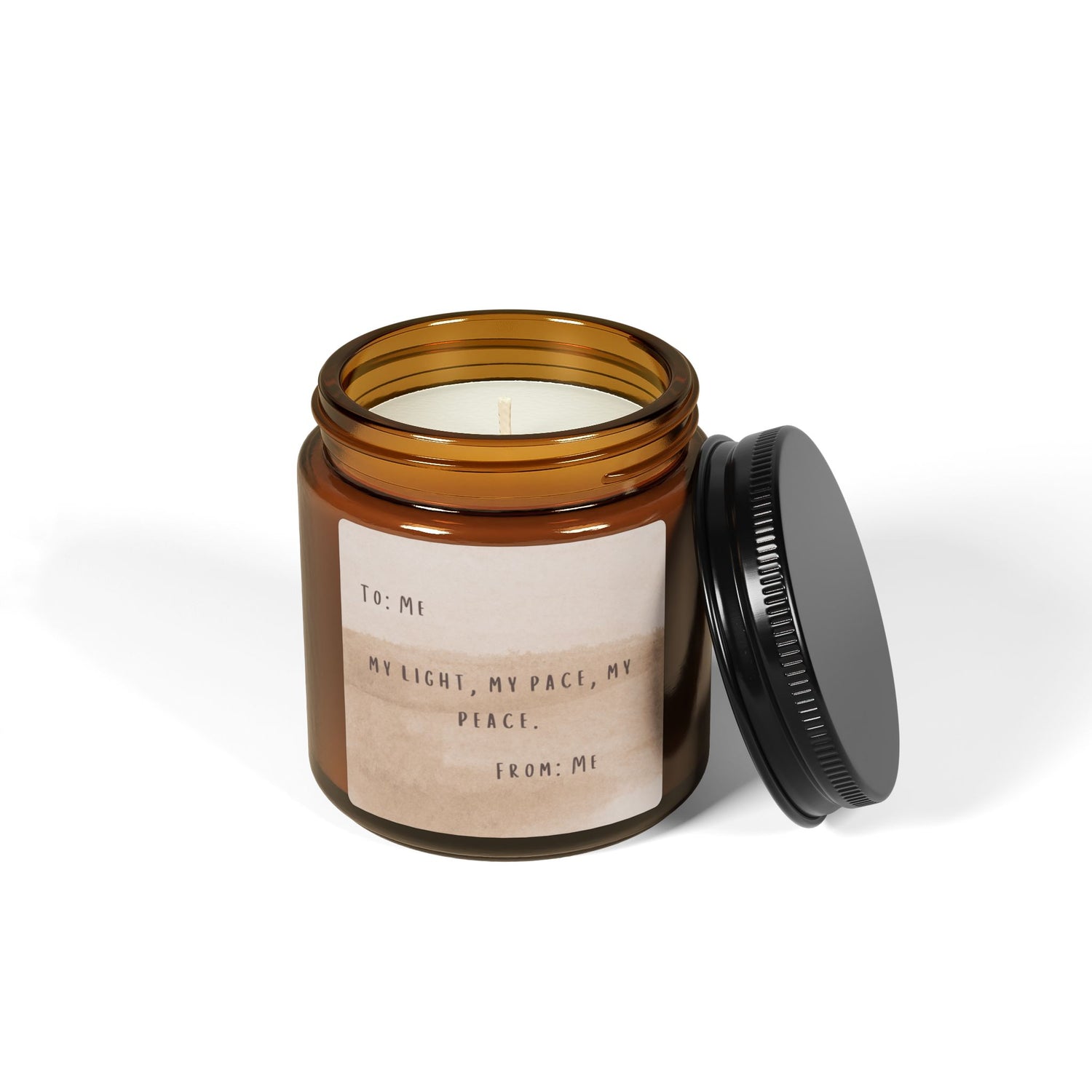 My Light, My Pace, My Peace Scented Soy Candle (Multi-Size, Amber Jar)