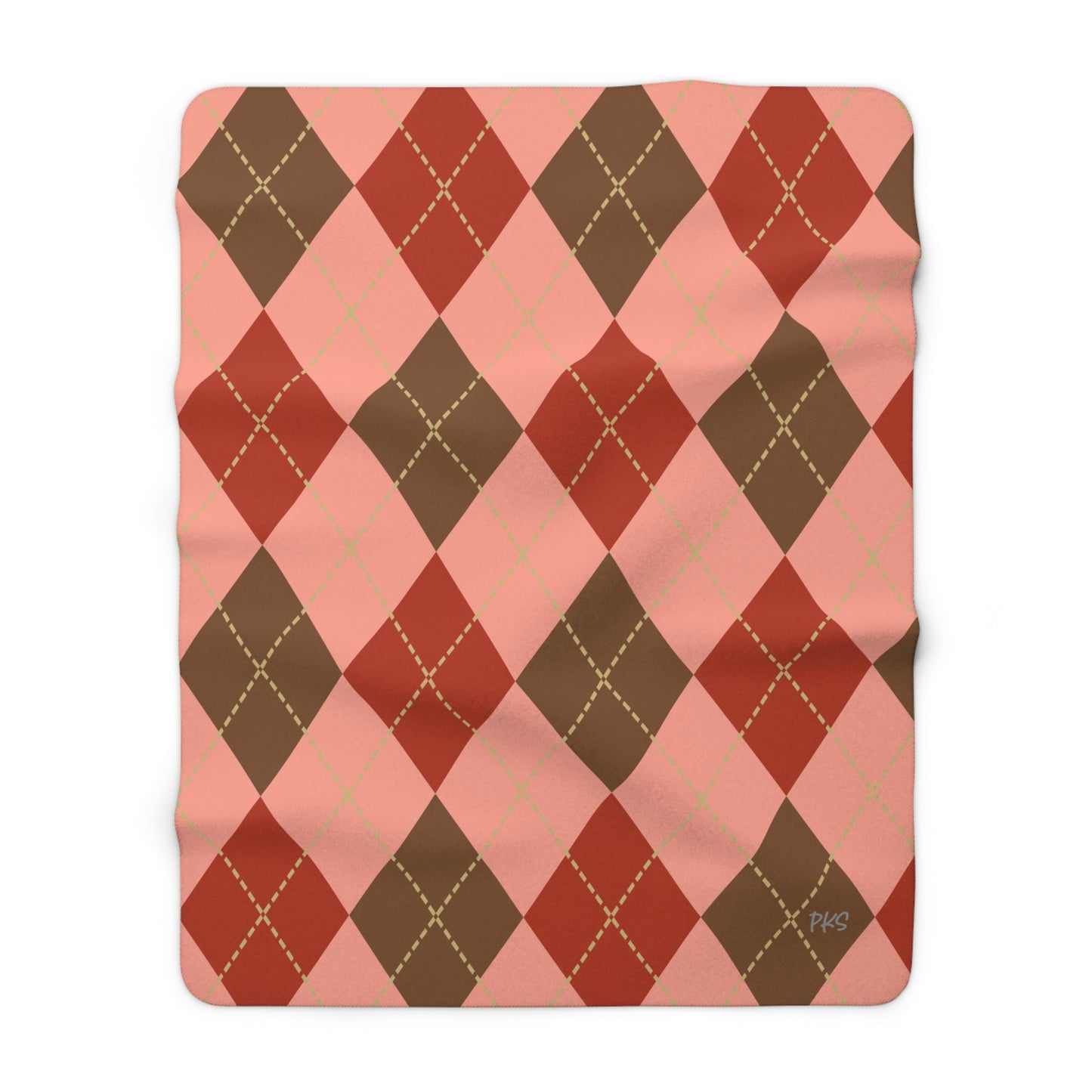 Retro Autumn Feels Rose Sherpa Fleece Blanket