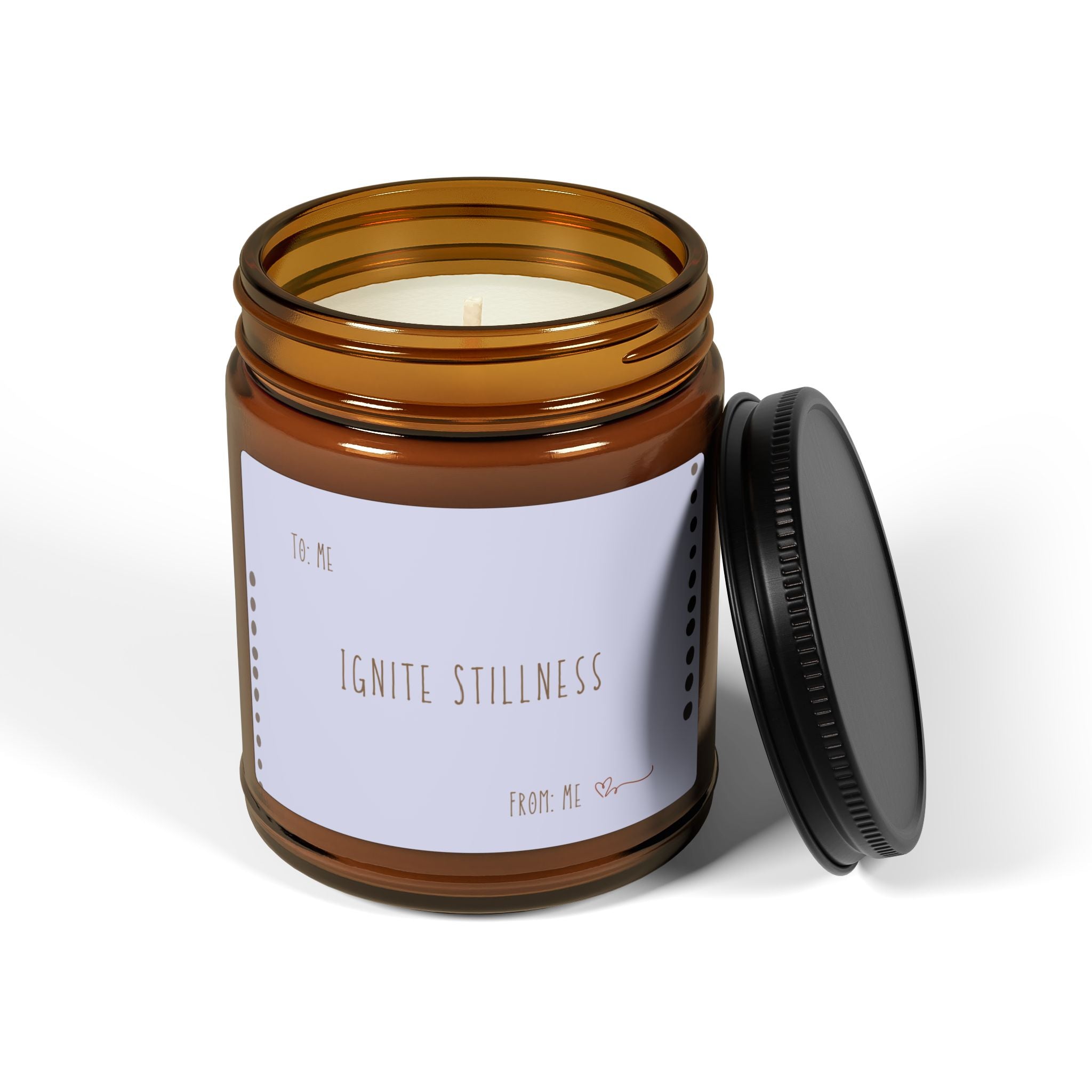 Ignite Stillness Scented Soy Candle (Multi-Size, Amber Jar)