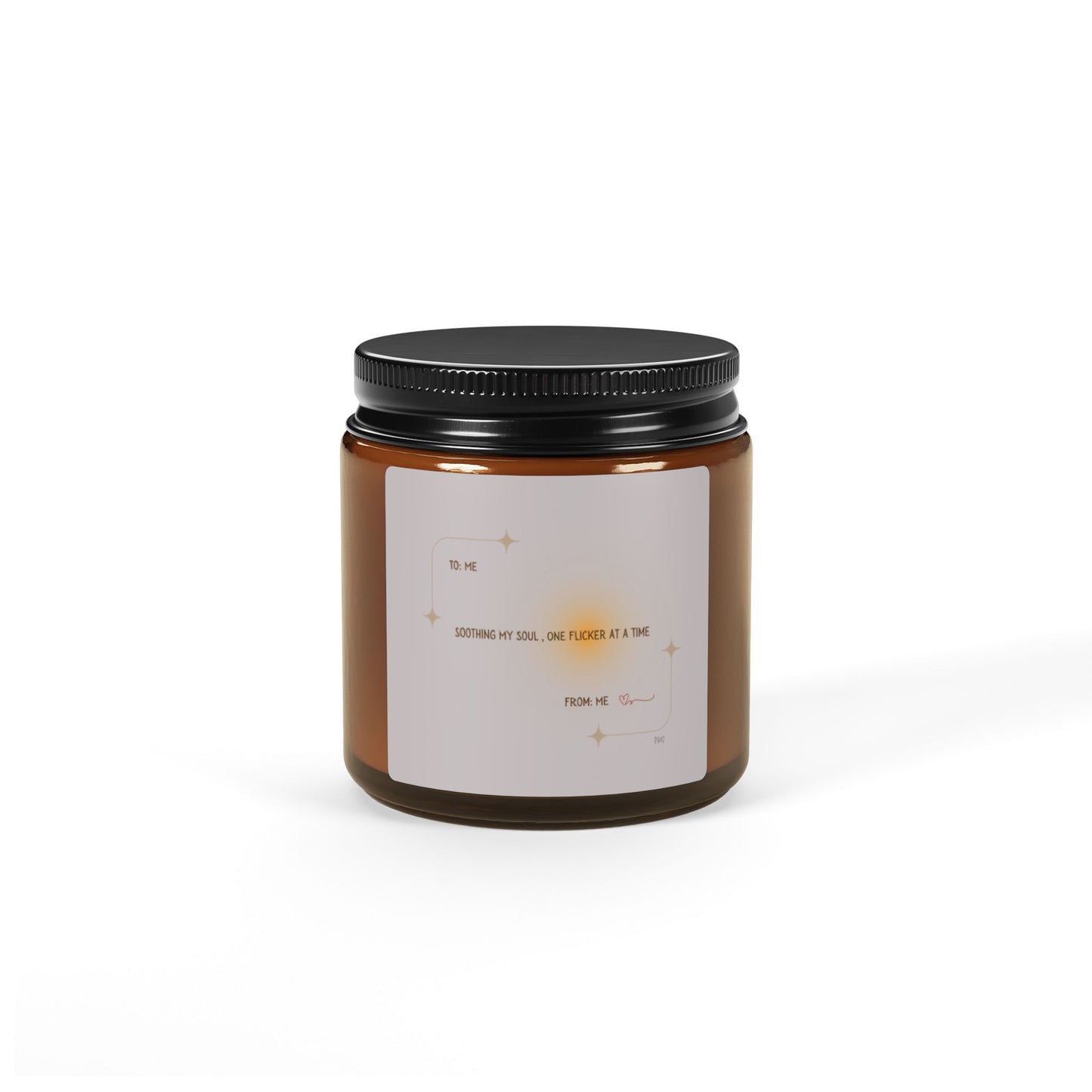 Soothing My Soul One Flicker at a Time Scented Soy Candle (Multi-Size, Amber Jar)