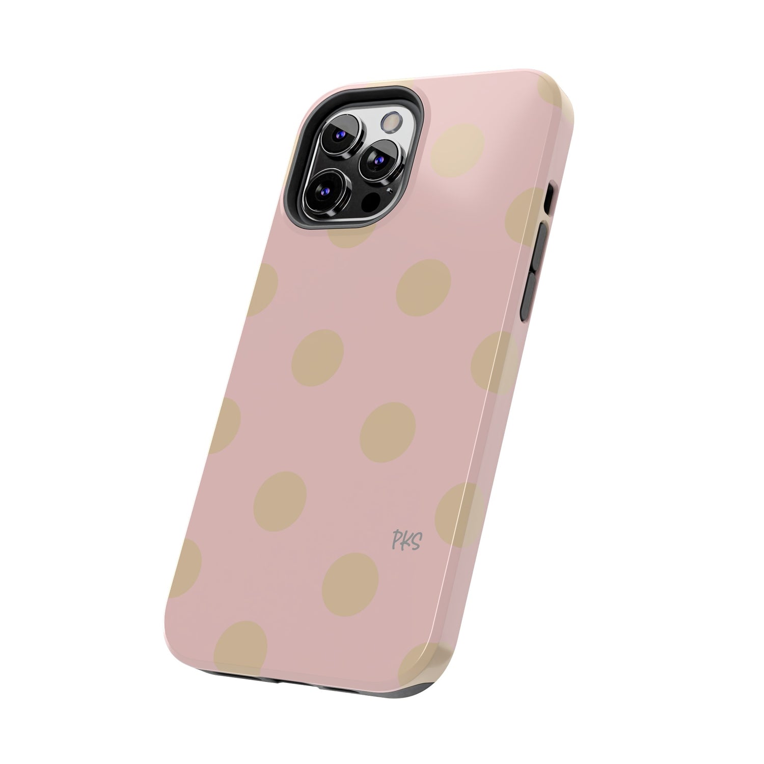 Blush and Taupe Polka Dot Celebration Tough Phone Case