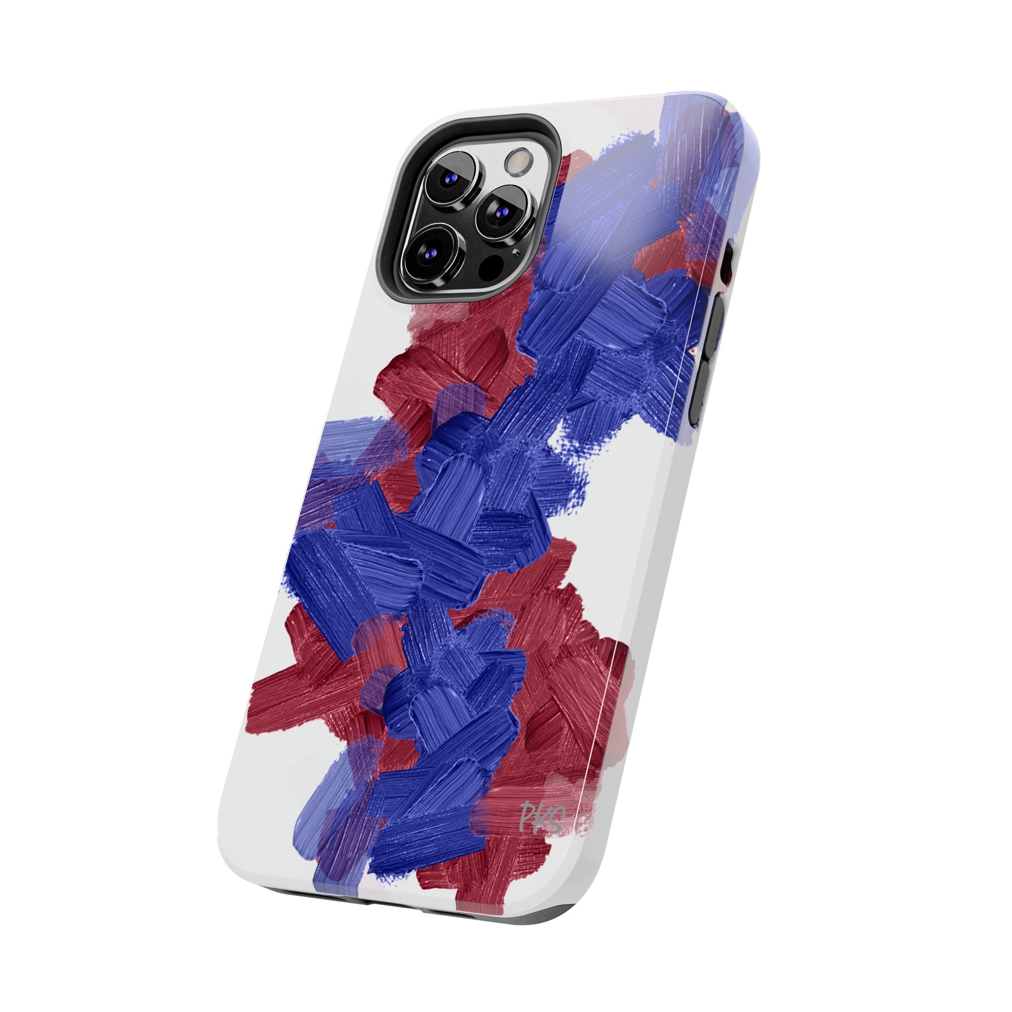 Red, White and Blue Abstract Paint Tough Phone Case