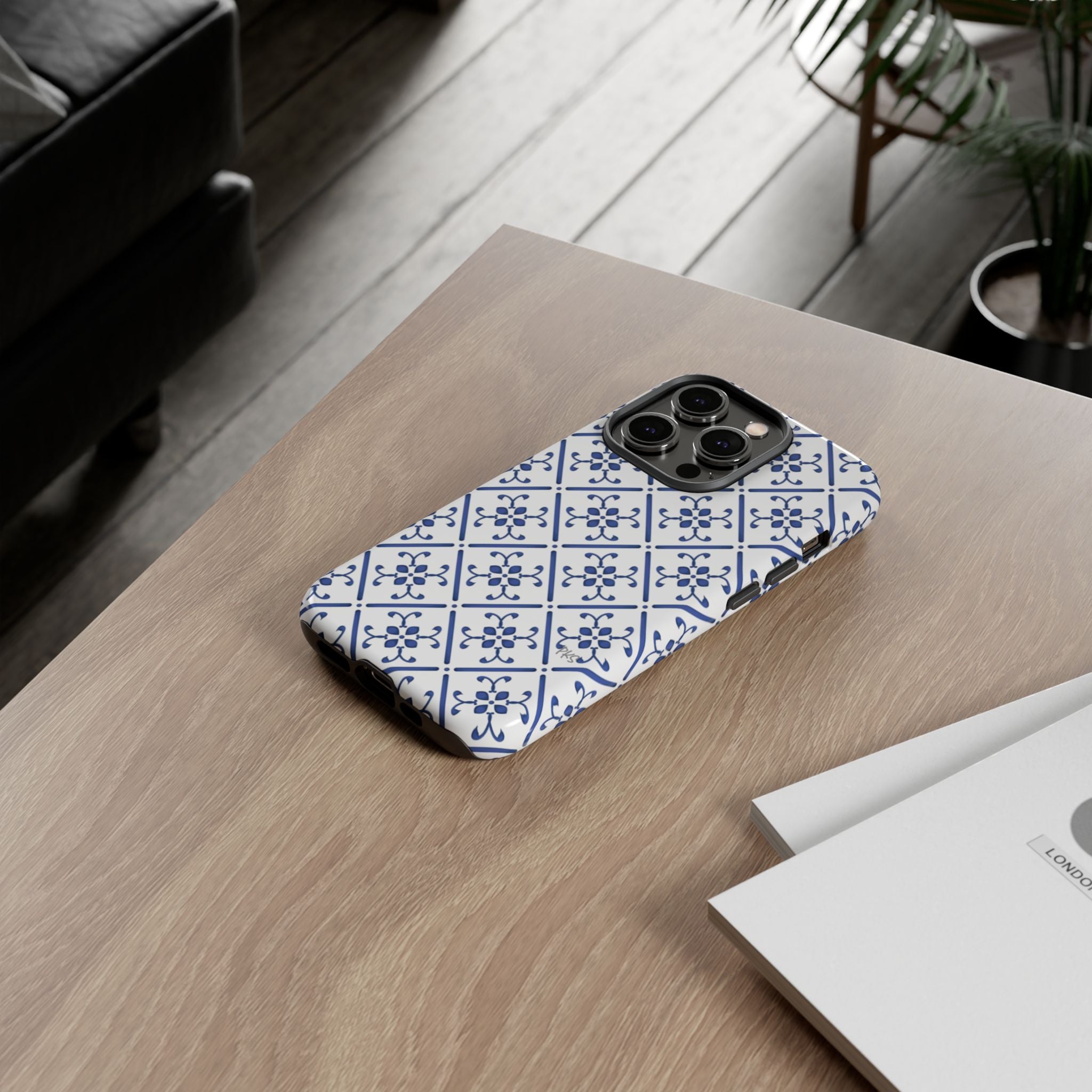 Mediterranean Blue Tile Tough Phone Case