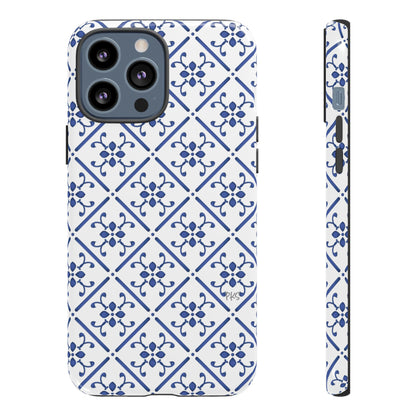 Mediterranean Blue Tile Tough Phone Case