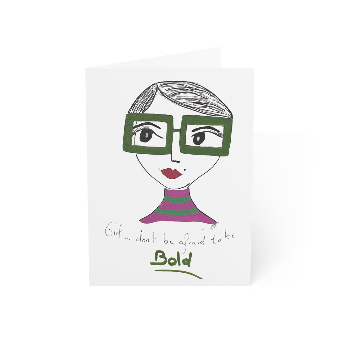 "Girl, don’t be afraid to be Bold" SaySo Note - Pack of 10 Elegant Lined Cards