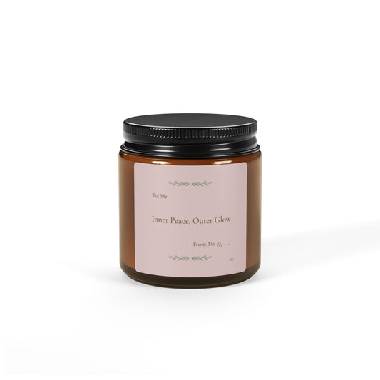 Inner Peace Outer Glow Scented Soy Candle (Multi-Size, Amber Jar)