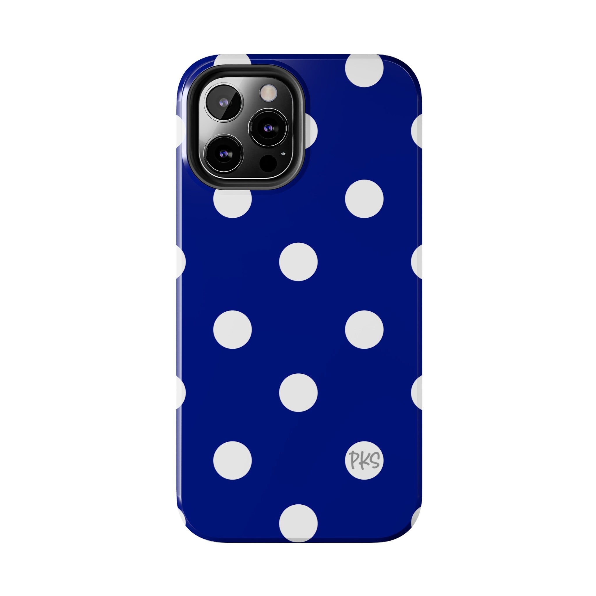 Navy and White Polka Dot Celebration Tough Phone Case
