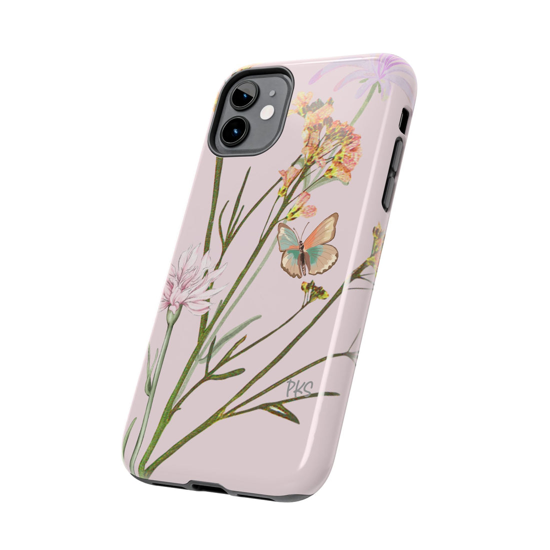 Butterfly Kissing Wild Flowers Tough Phone Cases