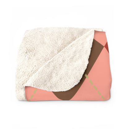 Retro Autumn Feels Rose Sherpa Fleece Blanket