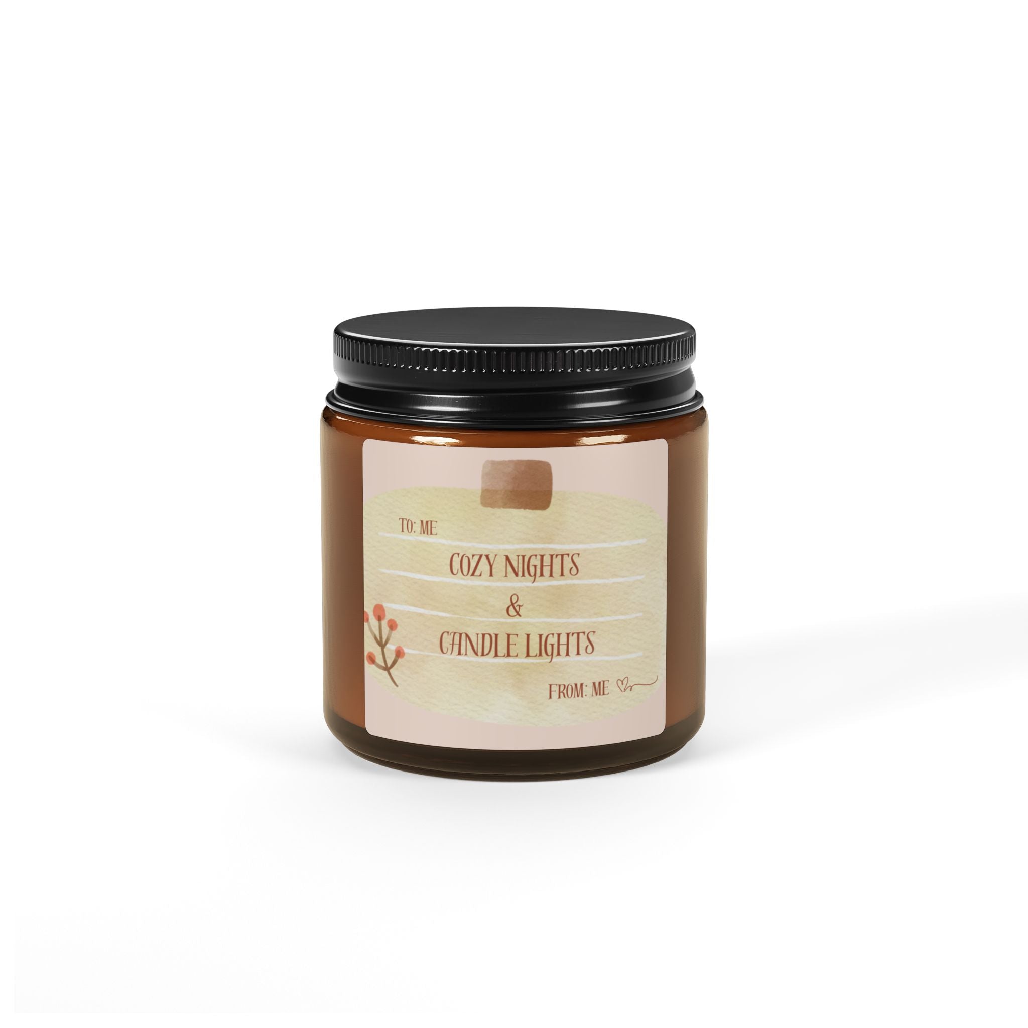 Cozy Nights &amp; Candle Lights Scented Soy Candle (Multi-Size, Amber Jar)