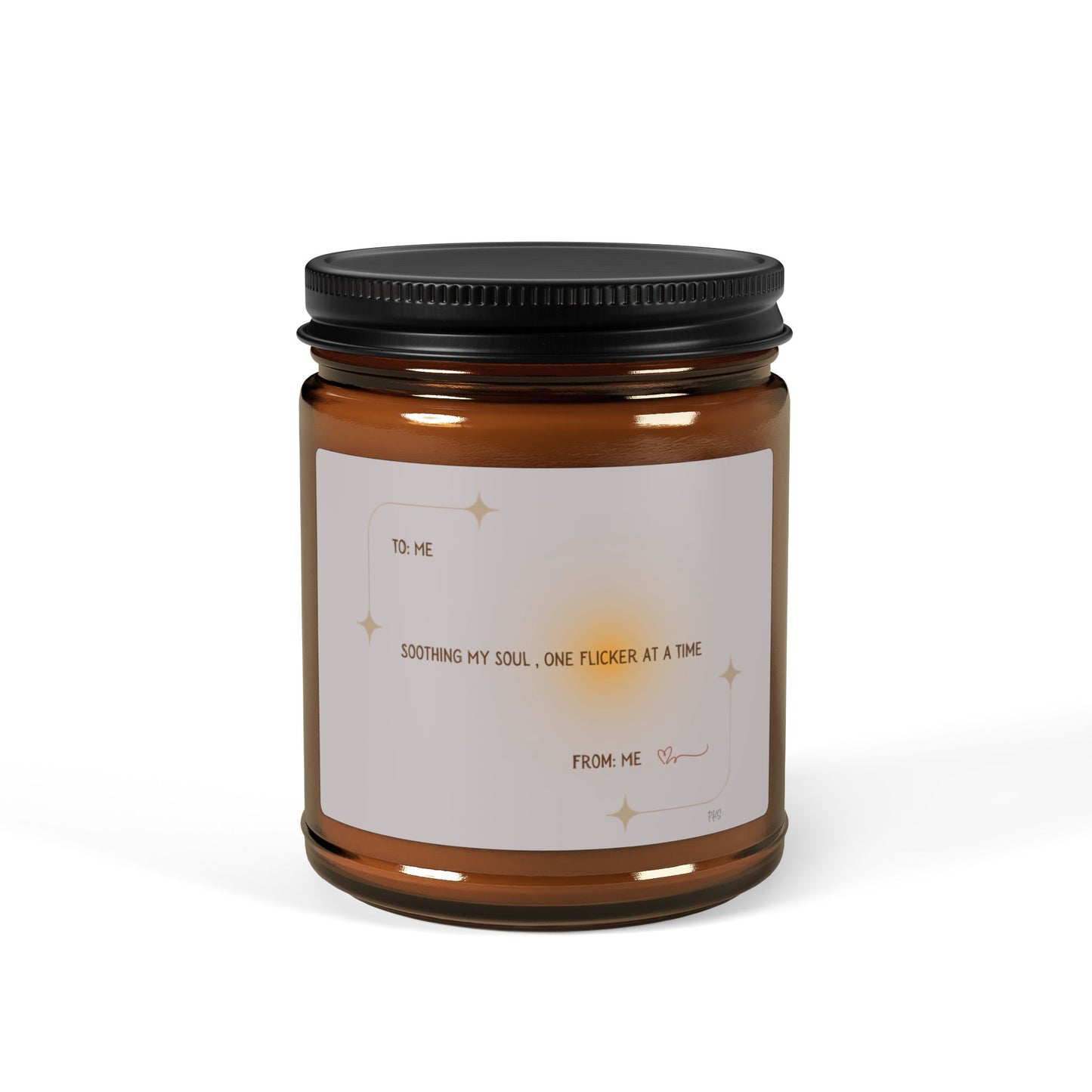 Soothing My Soul One Flicker at a Time Scented Soy Candle (Multi-Size, Amber Jar)