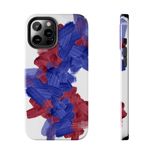 Red, White and Blue Abstract Paint Tough Phone Case