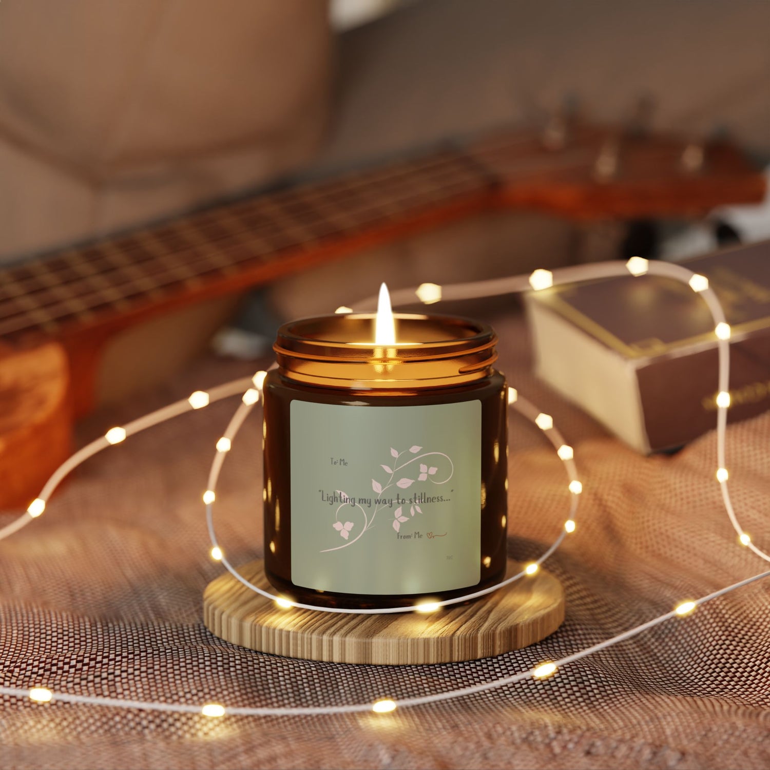 "Lighting My Way To Stillness..." Scented Soy Candle (Multi-Size, Amber Jar)