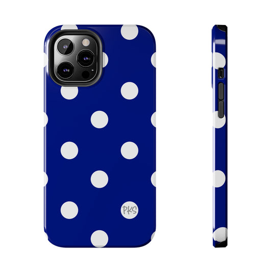 Navy and White Polka Dot Celebration Tough Phone Case