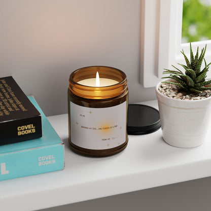 Soothing My Soul One Flicker at a Time Scented Soy Candle (Multi-Size, Amber Jar)