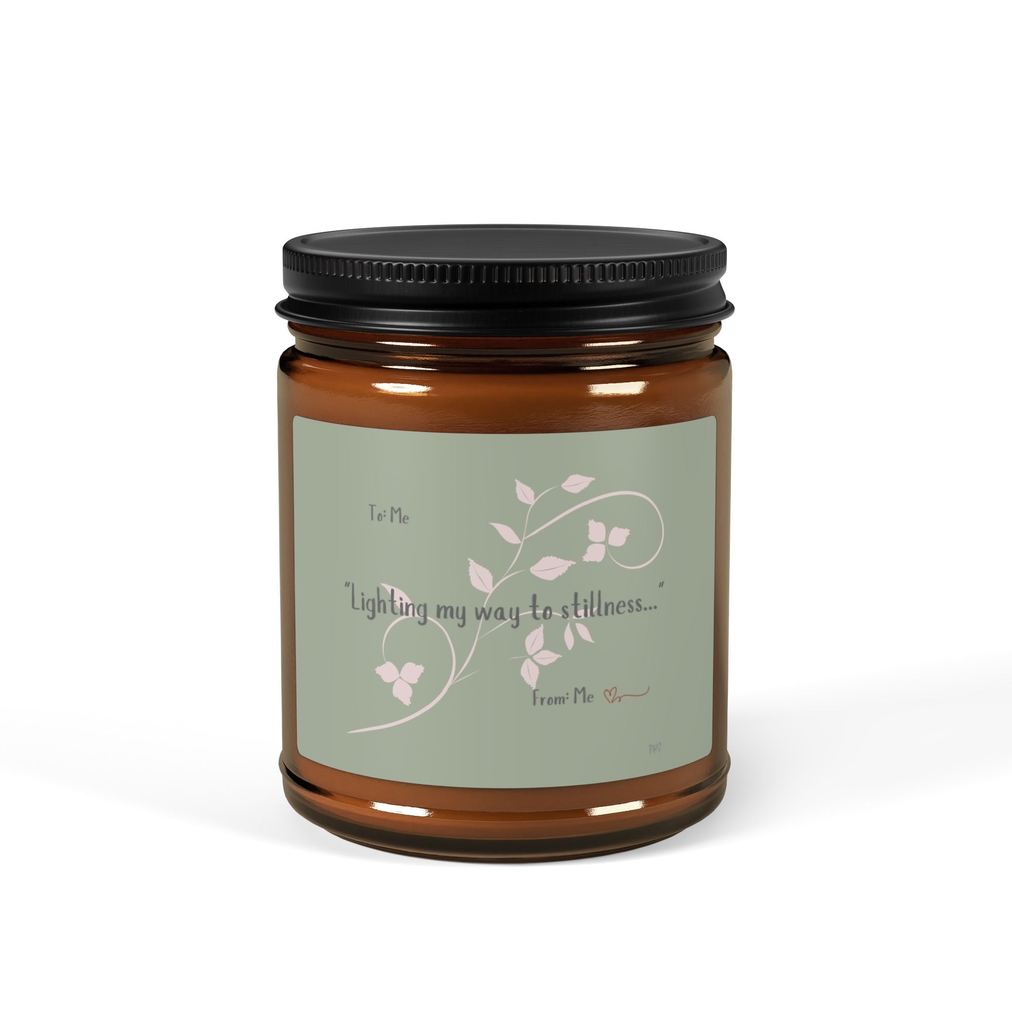 "Lighting My Way To Stillness..." Scented Soy Candle (Multi-Size, Amber Jar)