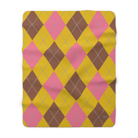 Retro Autumn Feels Mello' Yellow Sherpa Fleece Blanket