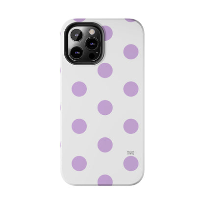 Lavender and White Polka Dot Celebration Tough Phone Case