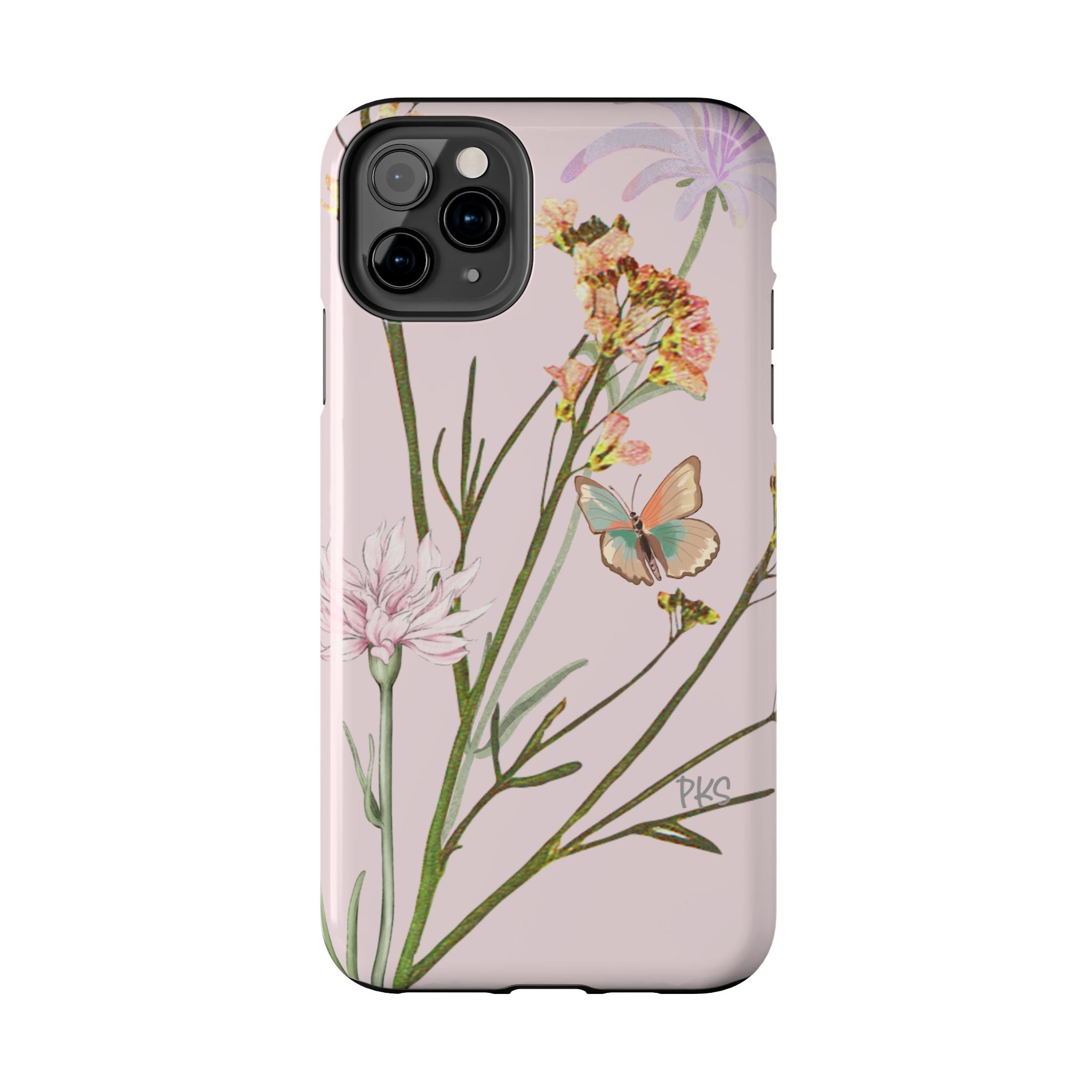 Butterfly Kissing Wild Flowers Tough Phone Cases