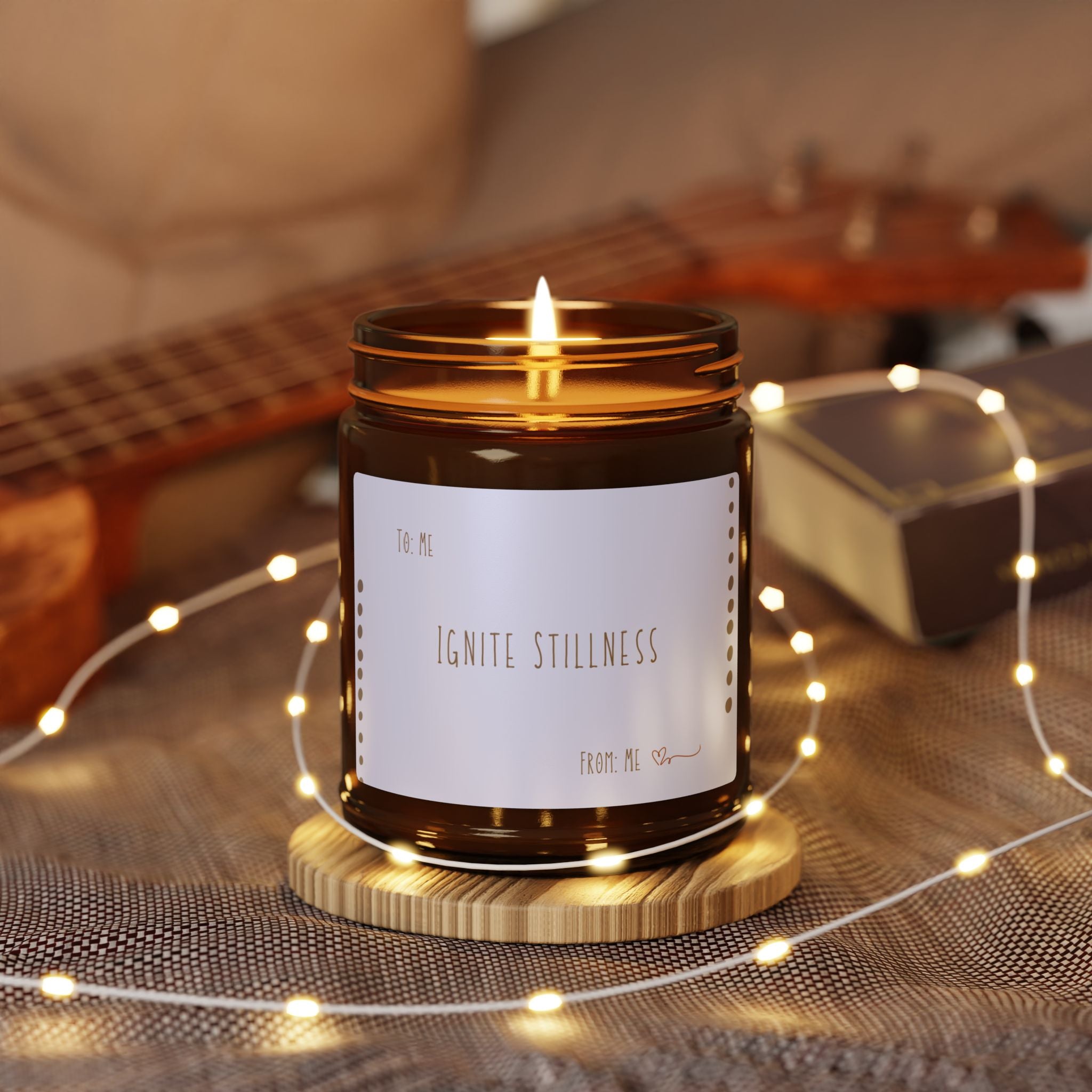 Ignite Stillness Scented Soy Candle (Multi-Size, Amber Jar)